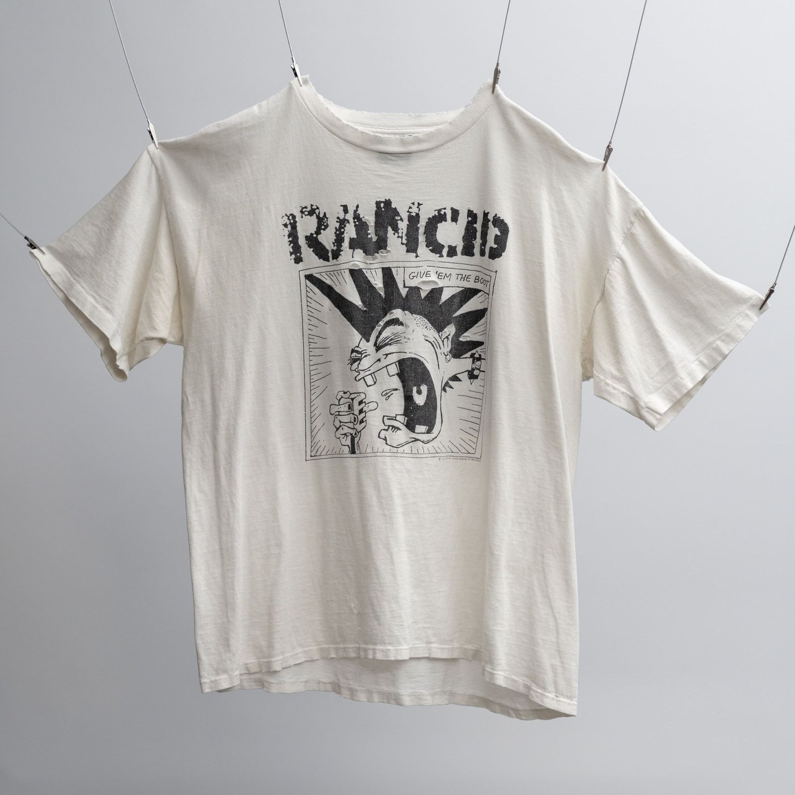 image of Vintage Single Stitch Distressed Rancid Tee - 1990's in White, Men's (Size XL)