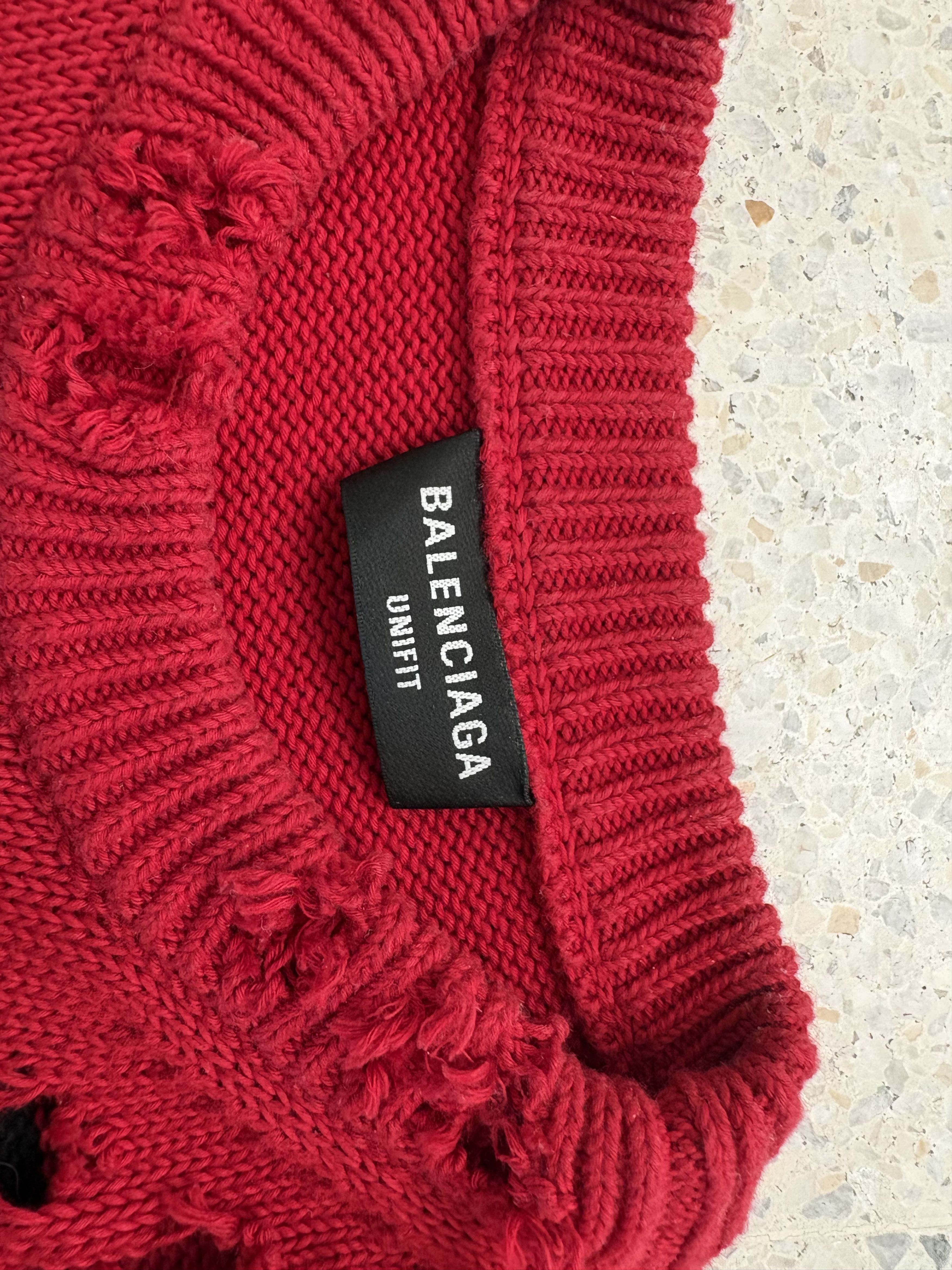 Balenciaga Balenciaga 3B Logo Destroyed Multiknit Sweater Size US XS / EU 42 / 0 - 4 Thumbnail