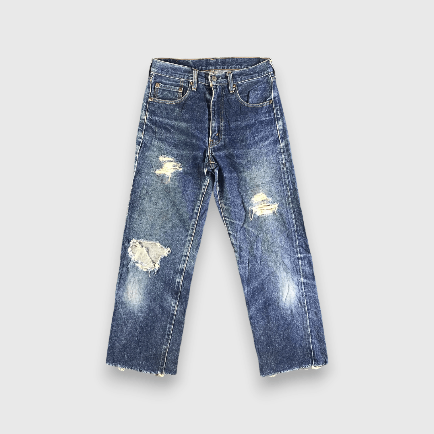 Levi's × Vintage 90s Vintage Blue Wash Levis 502 Selvegde Jeans-J3896 Size US 28 / EU 44 - 1 Thumbnail