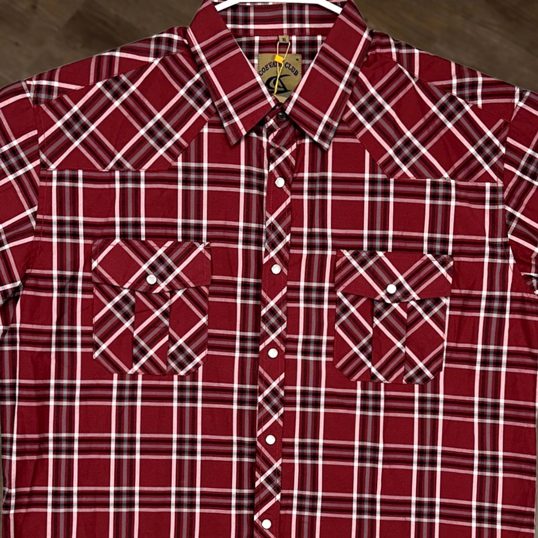 Vintage VINTAGE Coevals Club Pearl Snap Western Shirt Men XL Red Plaid Button Up Flap Pocket NEW Size US XL / EU 56 / 4 - 1 Thumbnail