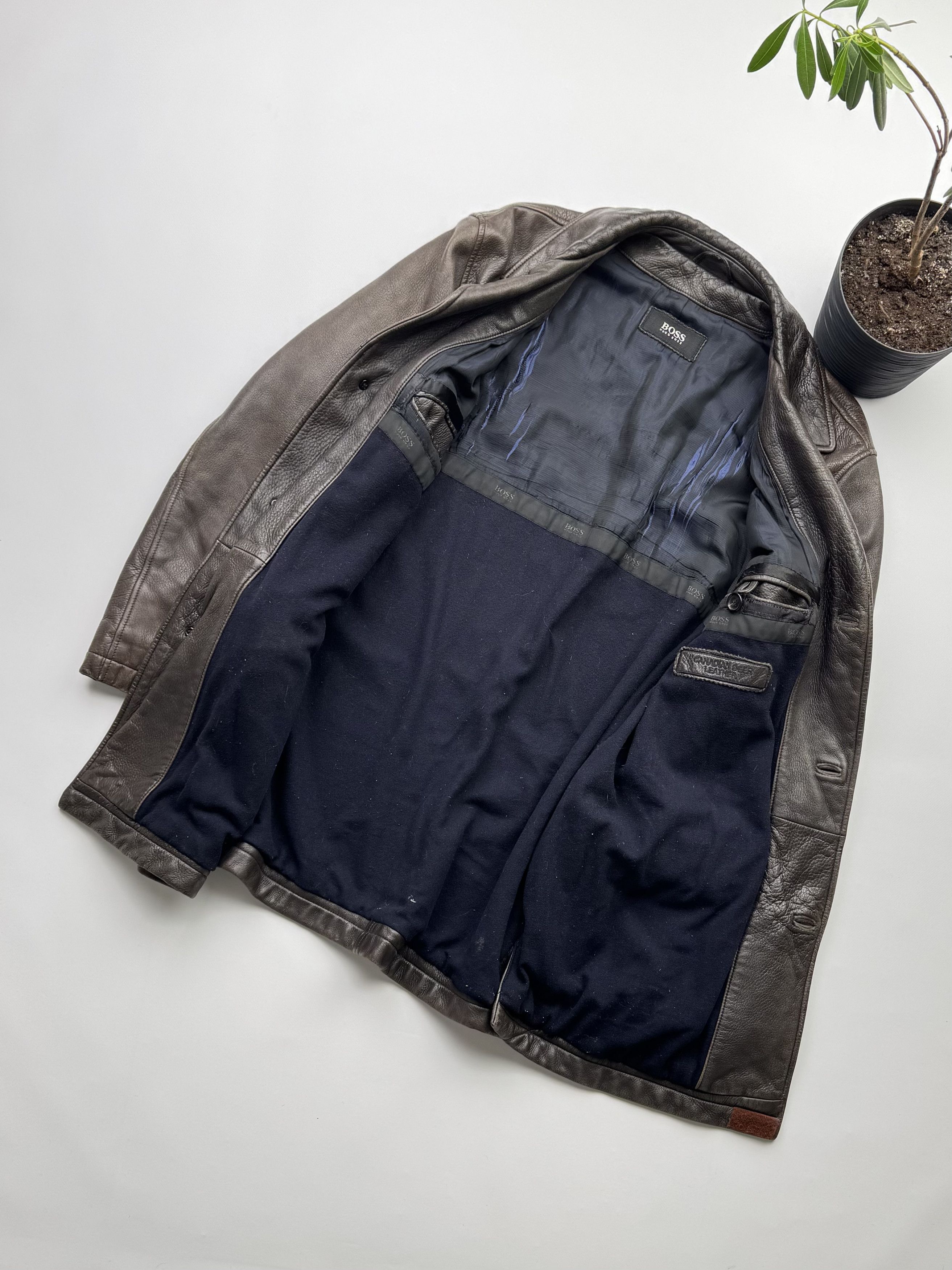 Hugo Boss Hugo Boss Vintage Leather Coat (75) Size US L / EU 52-54 / 3 - 8 Thumbnail