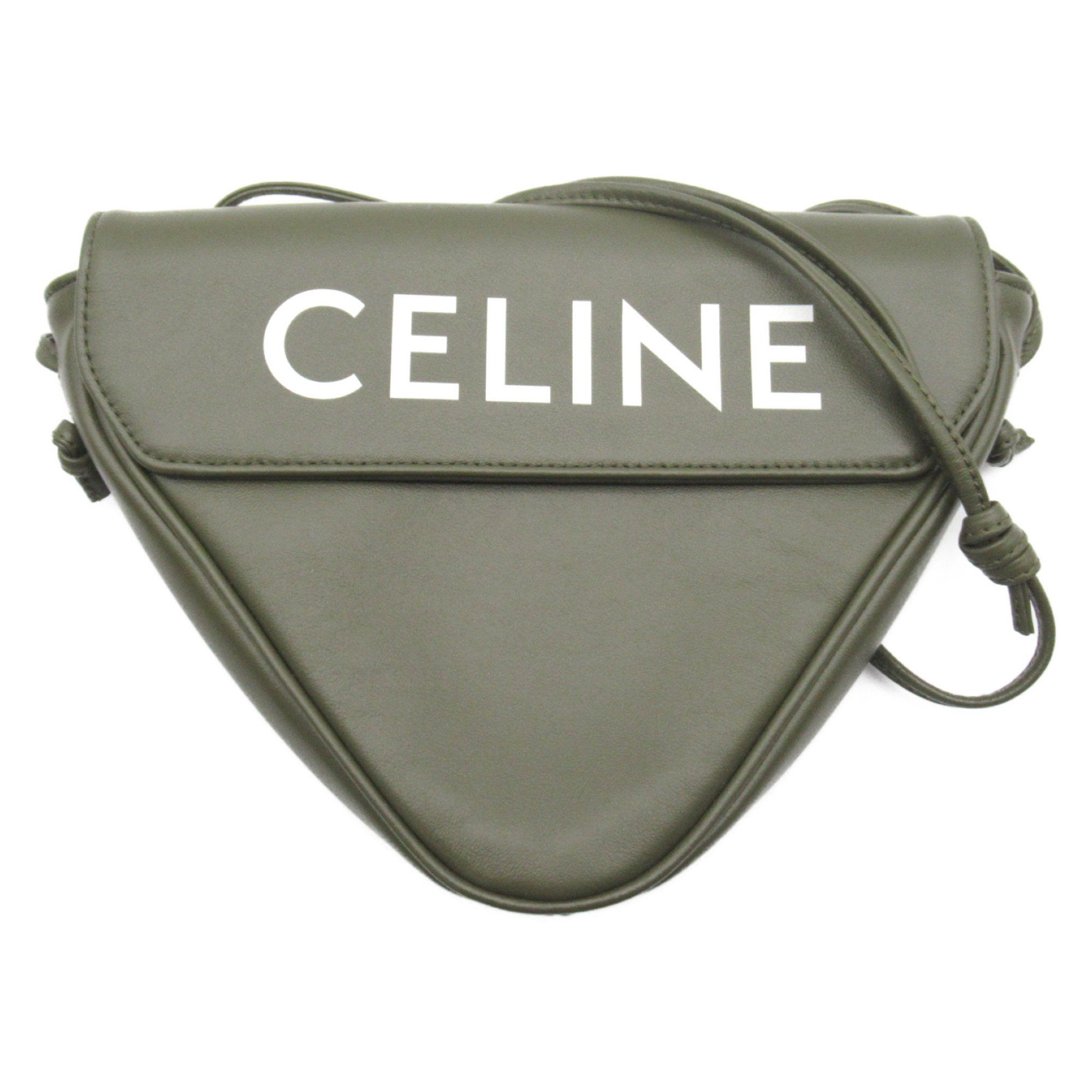 image of Celine Shoulder Bag Khaki Leather, Women's
