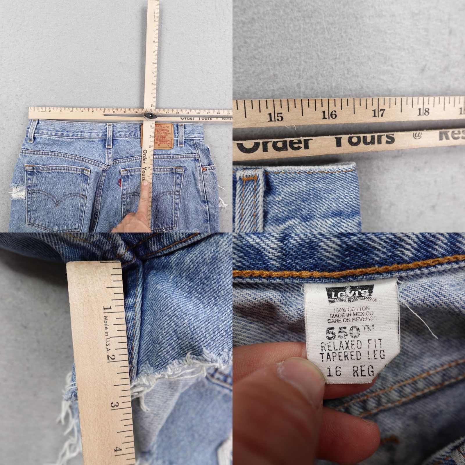 Levi's VINTAGE Levi's Shorts Womens 16 Blue Denim Cut-Off 90s Relaxed Distressed Size 38" / US 16 / IT 52 - 8 Thumbnail