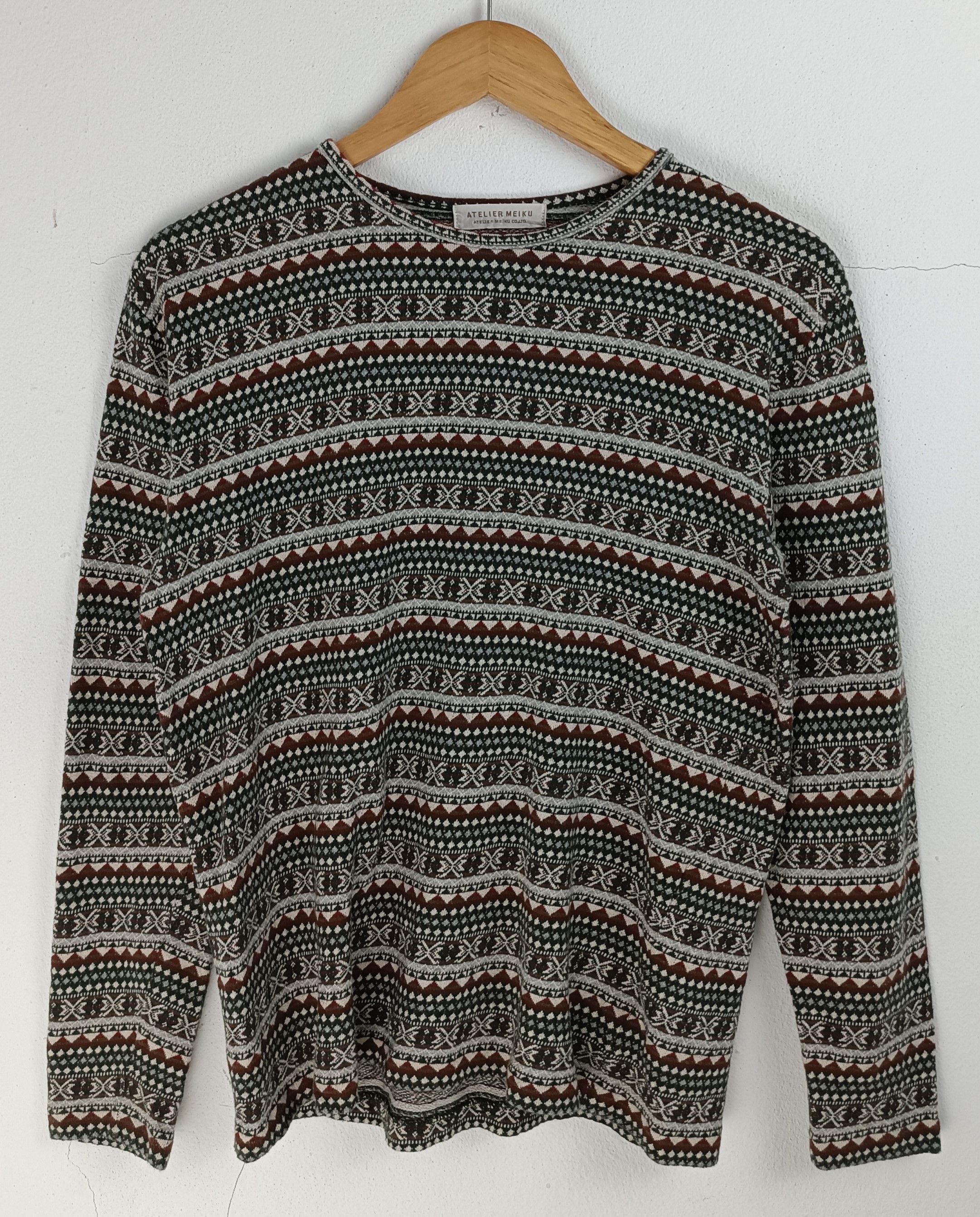 Japanese Brand VINTAGE ATELIER MEIKU TRIBAL RETRO KNITWEAR VERY RARE Size M / US 6-8 / IT 42-44 - 3 Thumbnail