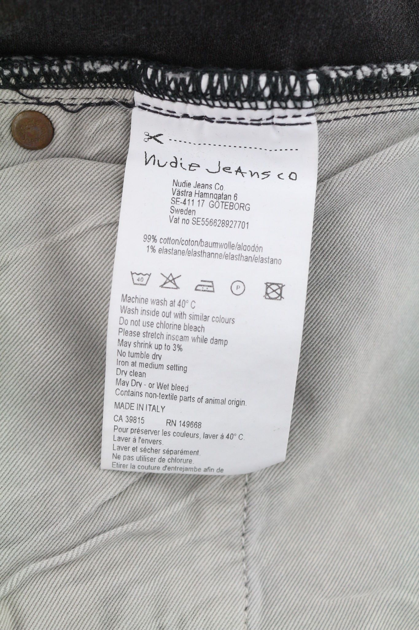 Nudie Jeans PILE LED W28/L30 Grey Marble Organic Skinny Washed 81904 Size US 28 / EU 44 - 6 Thumbnail