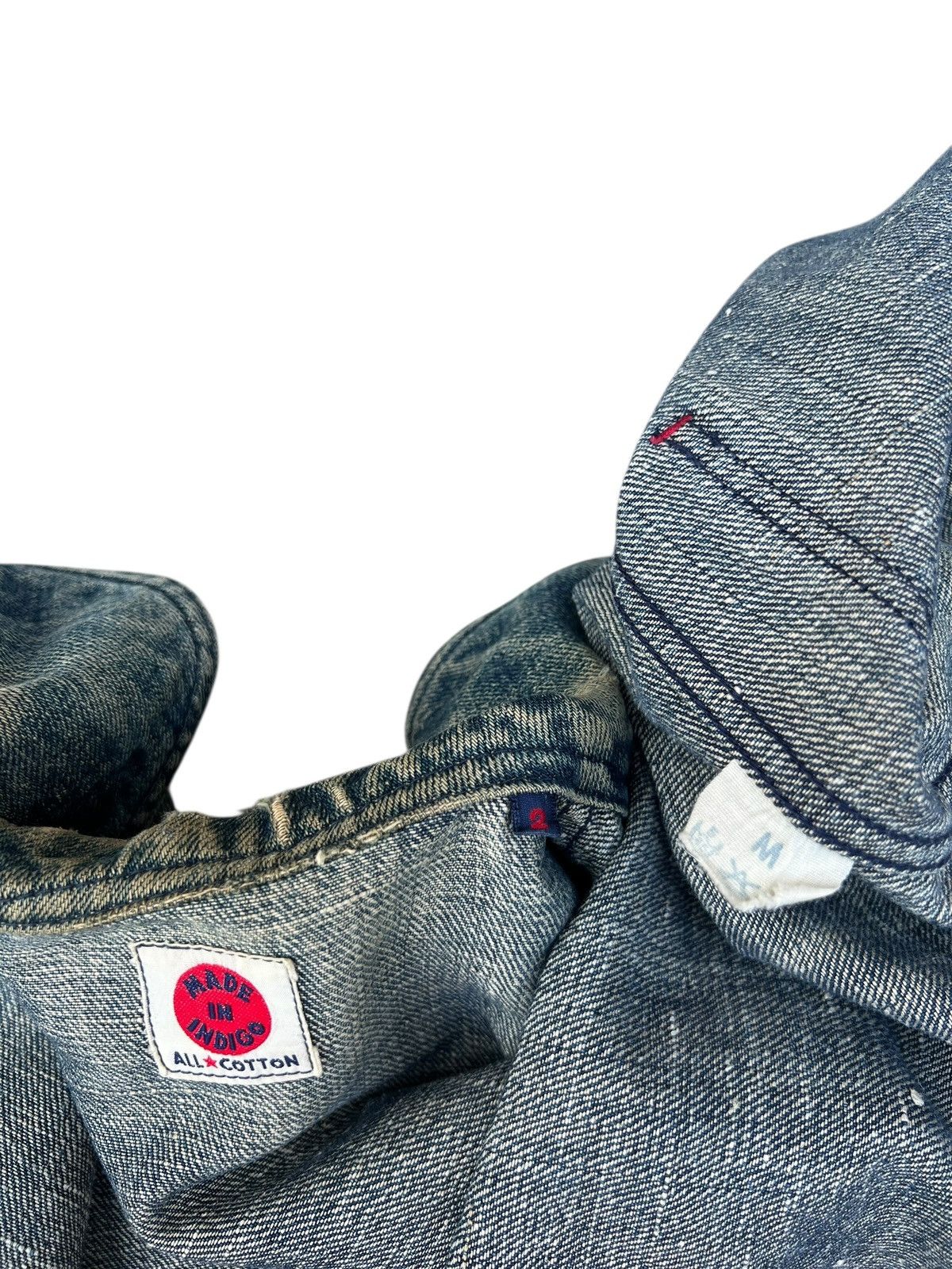 45rpm Trashed Indigo Japan Military Denim Shawl Collar Jacket Size US M / EU 48-50 / 2 - 17 Thumbnail