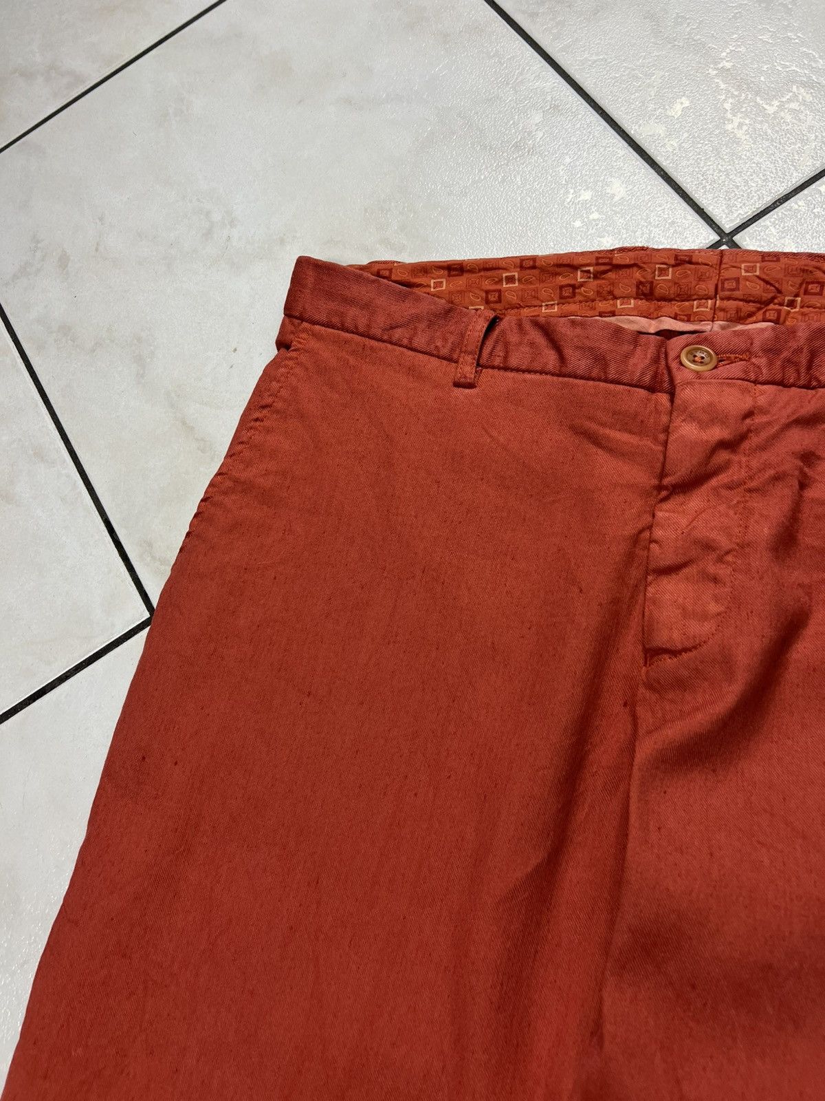 Etro Etro Milano casual linen cotton chino orange trousers Size US 34 / EU 50 - 7 Thumbnail