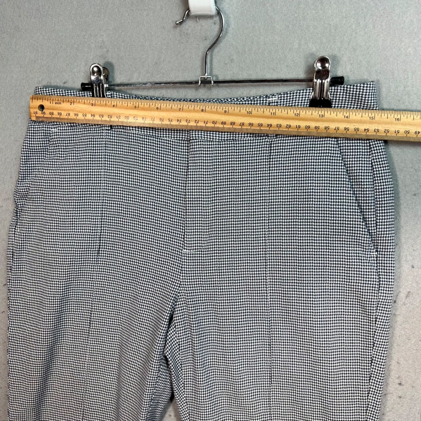 Massimo Dutti Massimo Dutti Womens Tailored Houndstooth Slim Fit Pants Size 6 Gray/White Size 28" / US 6 / IT 42 - 5 Thumbnail