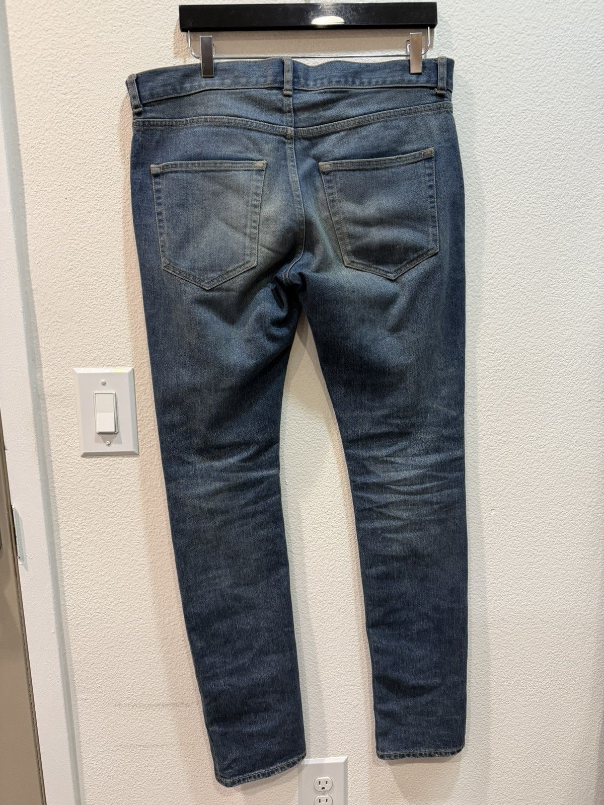 Saint Laurent Paris Medium Wash Knee Blow Out D02 Denim Jeans 32 Size US 36 / EU 52 - 4 Thumbnail
