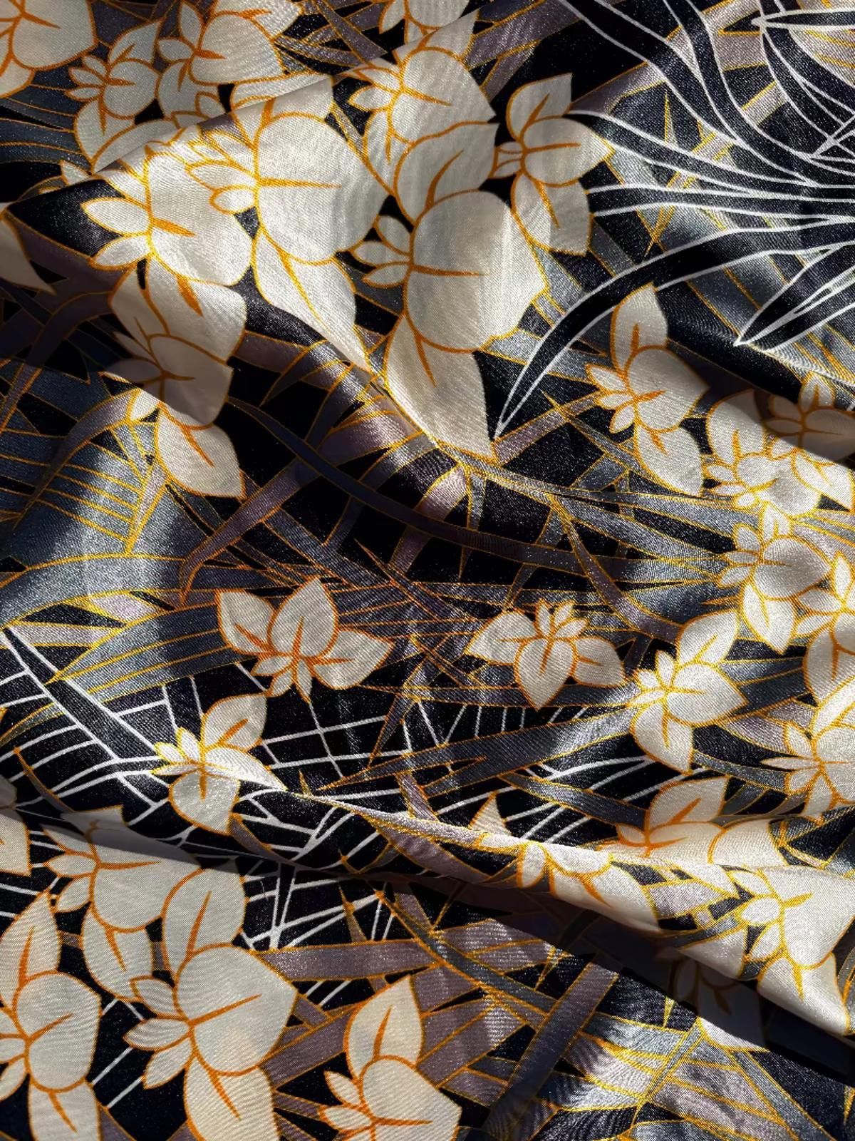 Other Winlar Gold Floral Satin Caftan —NWT, 90s/00s Size ONE SIZE - 2 Thumbnail