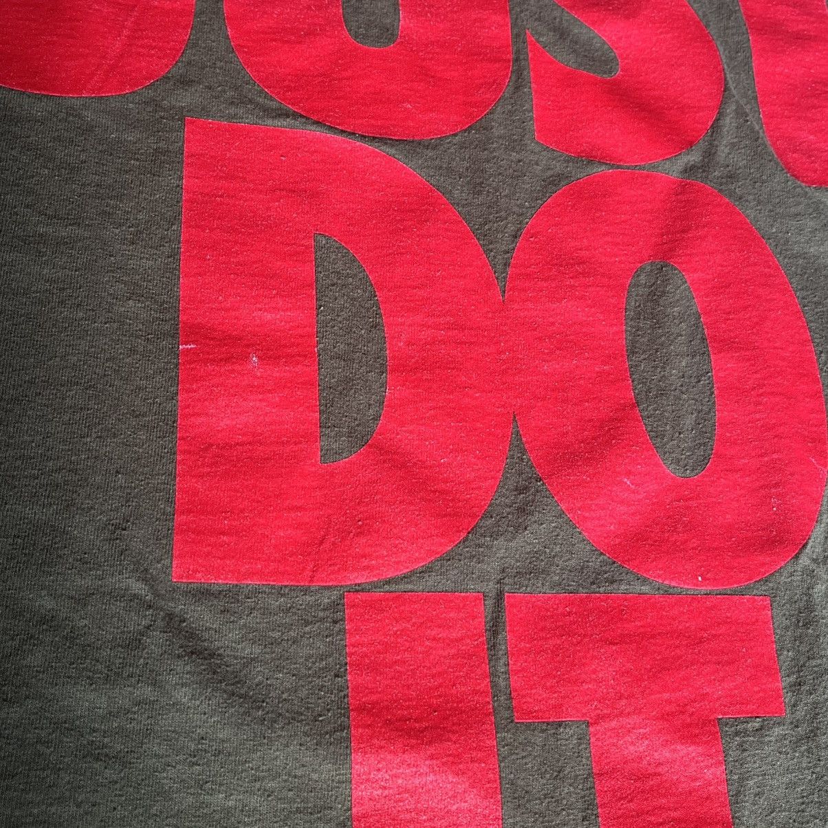 Nike Vintage 2000s Nike Just Do It Big Logo Tee Shirt Olive/Red Size US L / EU 52-54 / 3 - 3 Thumbnail