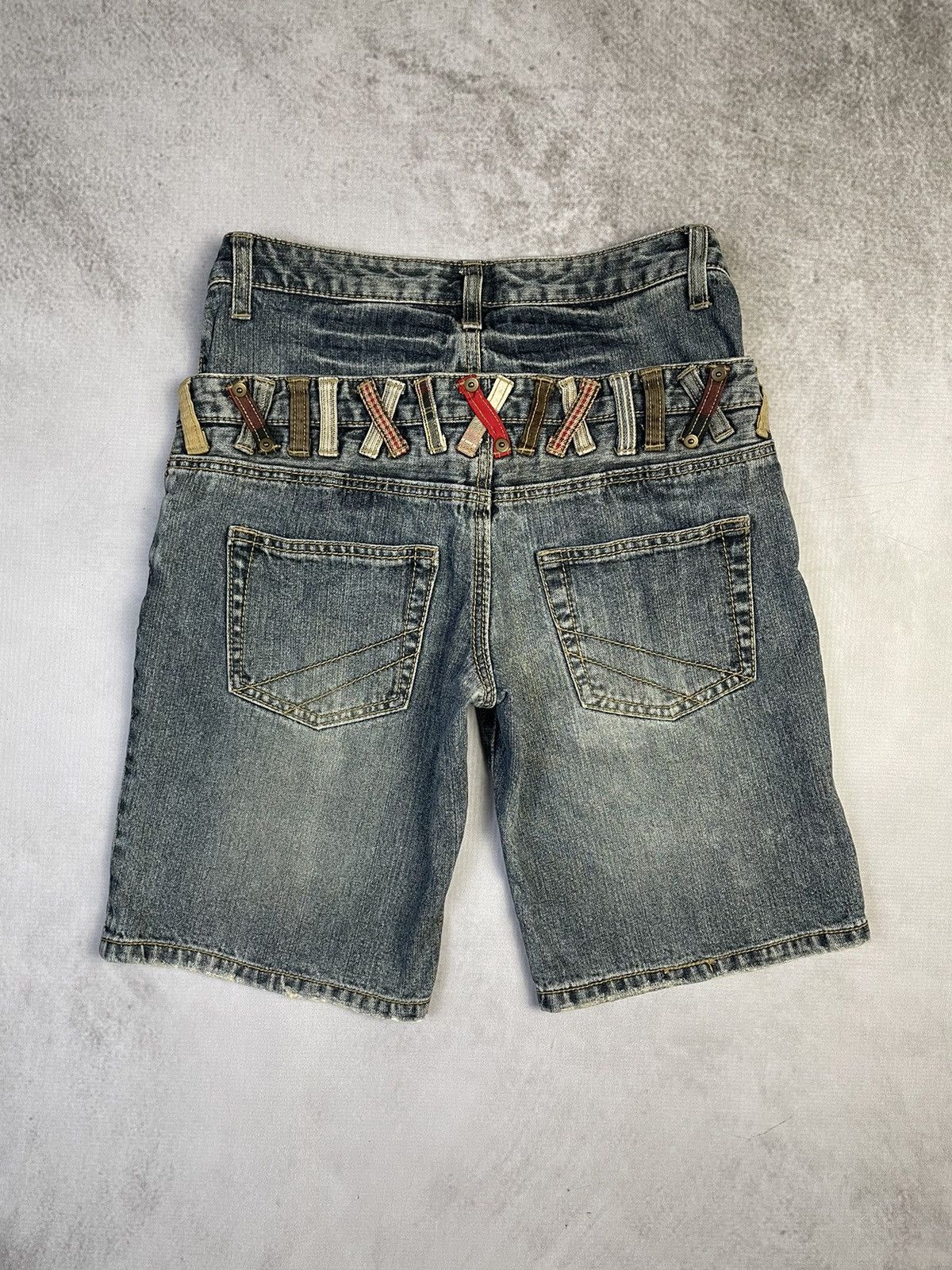 If Six Was Nine Y2k J-Honey Double Waist Denim Jorts Size US 27 - 7 Thumbnail