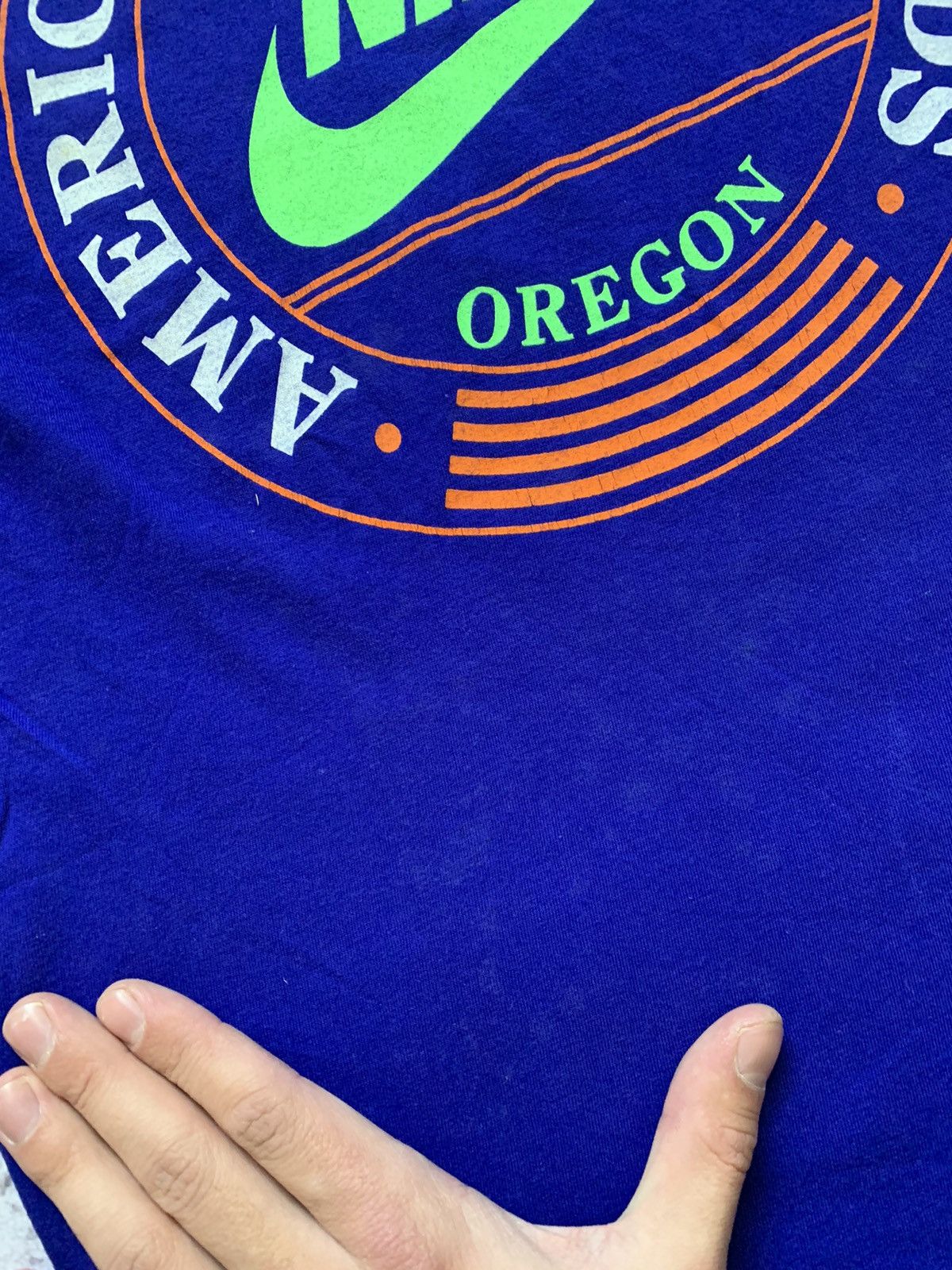 Nike × Vintage VINTAGE 80S NIKE OREGON TSHIRT TEE MARATHON AGASSI 90S Y2K Size US M / EU 48-50 / 2 - 2 Thumbnail