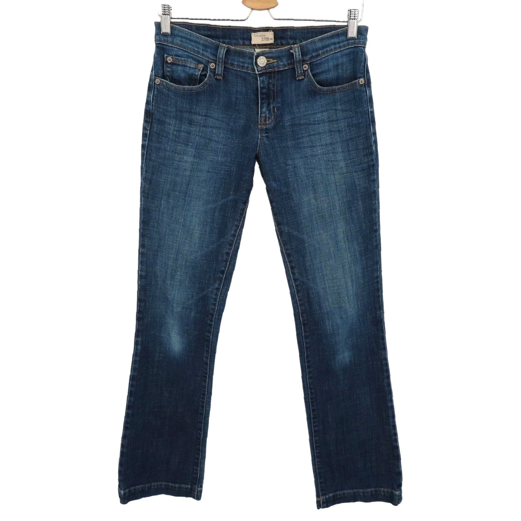 Gap Gap Womens Jeans 2/26 Long and Lean Blue Denim Cotton Blend Orange Stitching 5-Pocket Straight Regular Size 2/26 Womens Jeans Vintage No Size 26" / US 2 / IT 38 - 2 Thumbnail