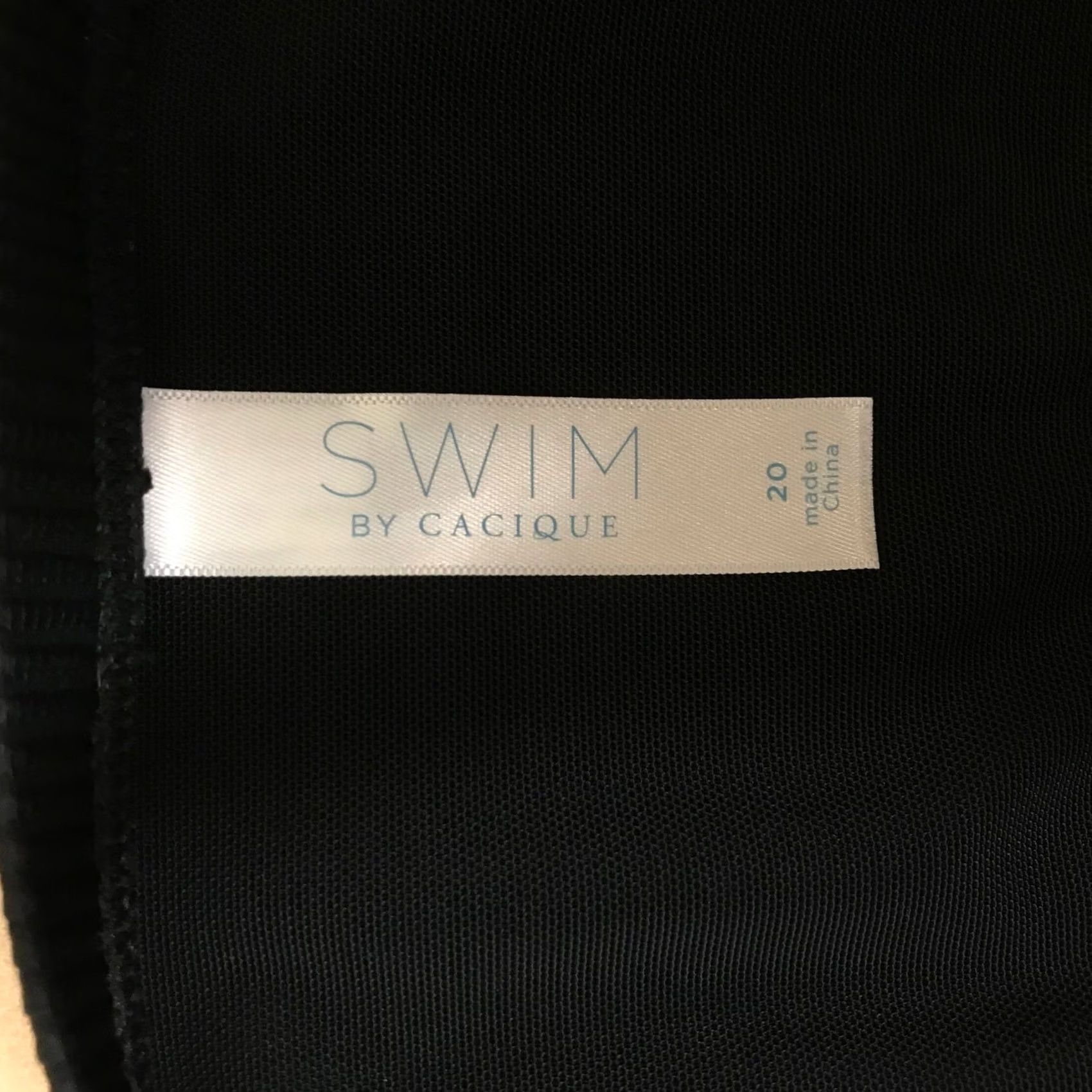 Vintage Cacique Black Ribbed Knot Front Bikini Tankini Swim Top Women 20 Size 3XL / US 20-22 - 5 Thumbnail