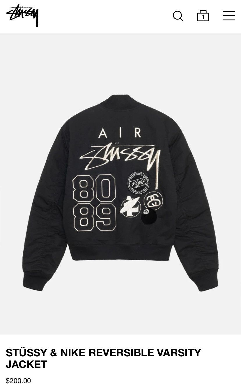 Nike Stussy x Nike reversible varsity jacket | Grailed