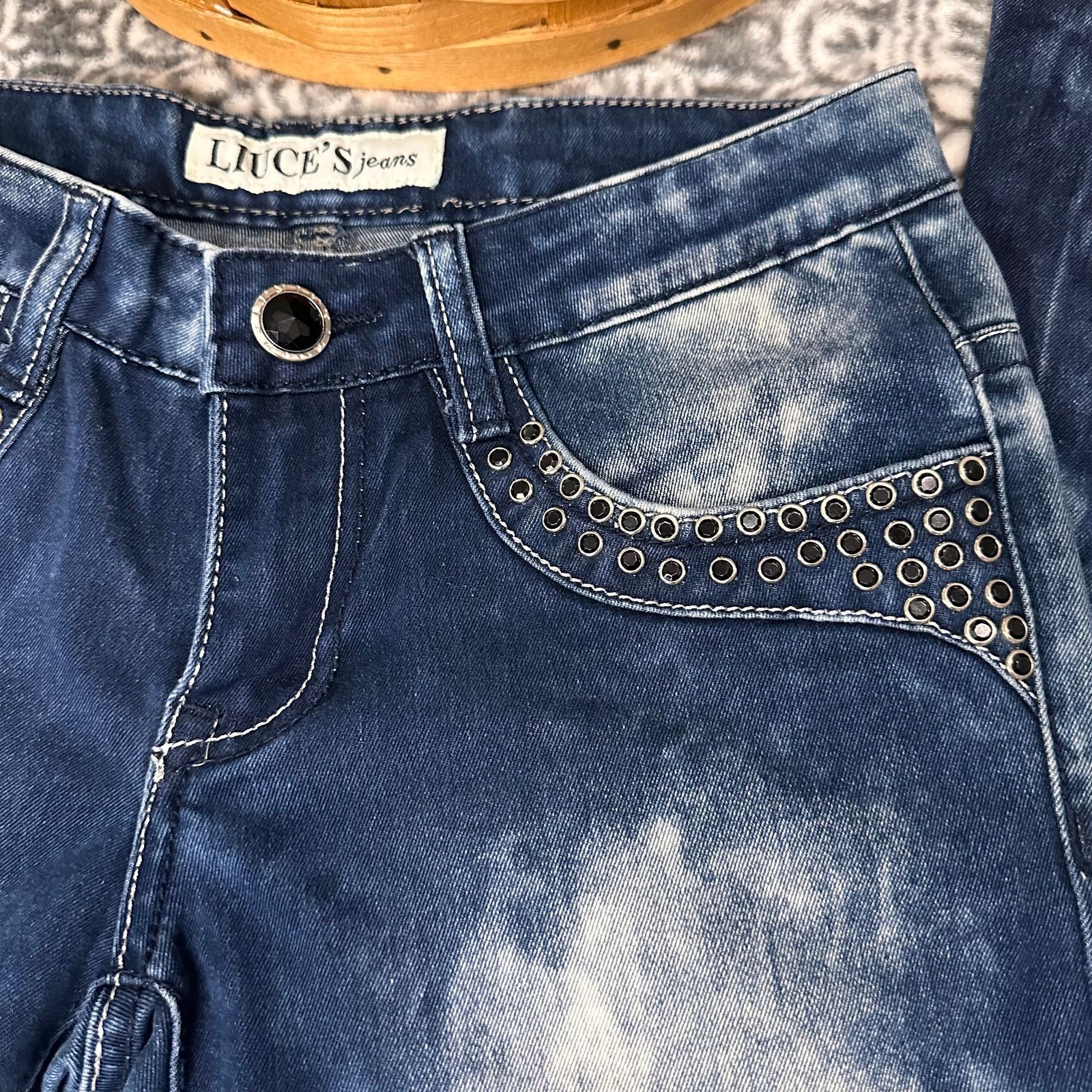 Vintage Vintage Y2k Luice's Acid Wash Embellished Jeans Size 1 Size 27" / US 4 / IT 40 - 6 Thumbnail
