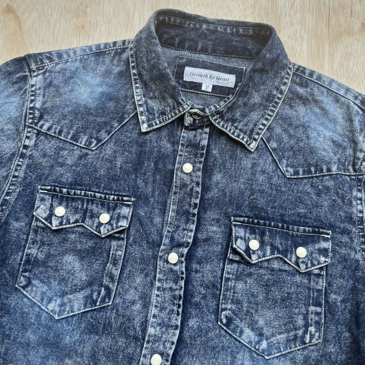 Japanese Brand GROWTH BY GRAIL DENIM WESTERN SHIRT Size M / US 6-8 / IT 42-44 - 6 Thumbnail
