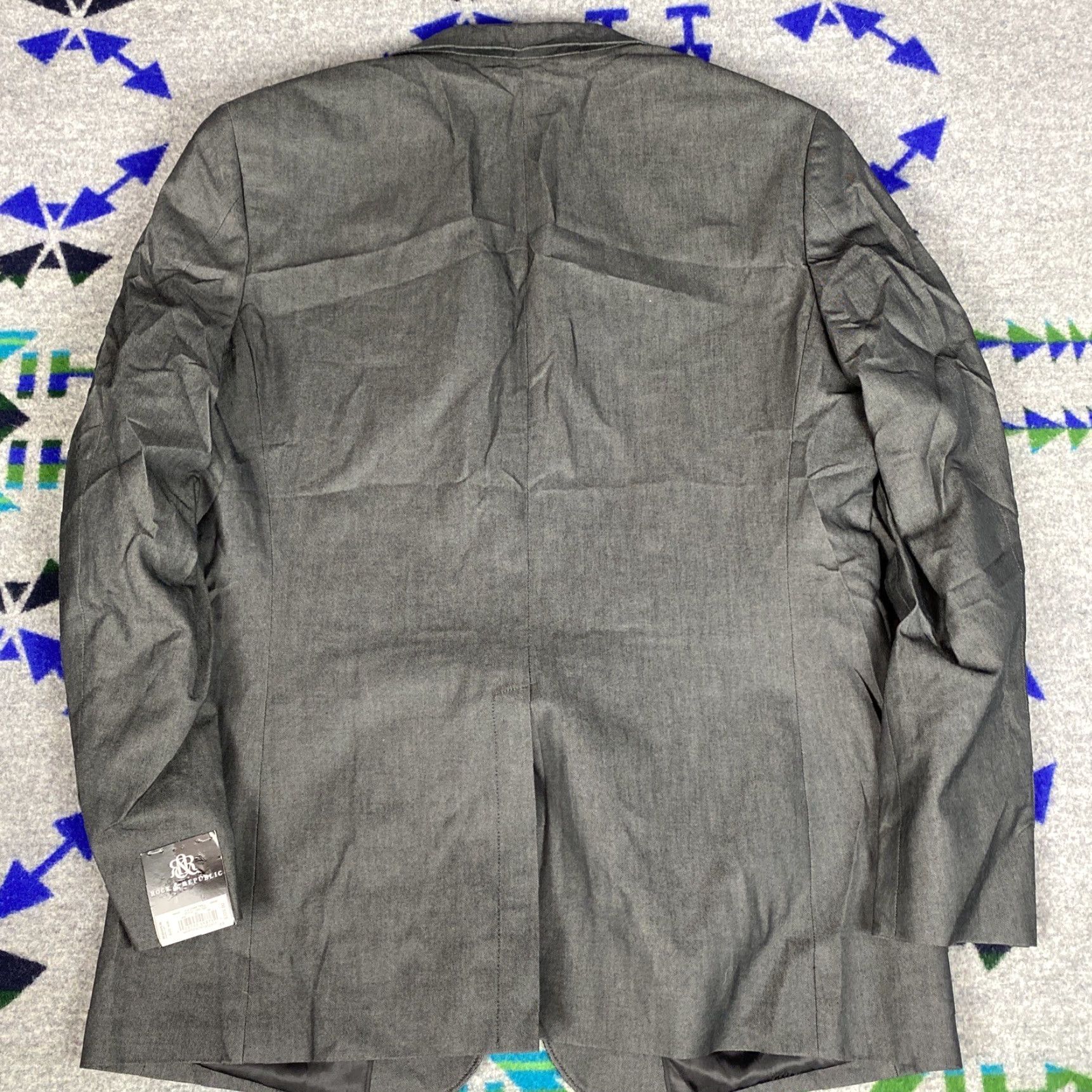 Vintage Rock & Republic Blazer Jacket Sport Coat 40R Mens Gray NEW Size 40R - 6 Thumbnail