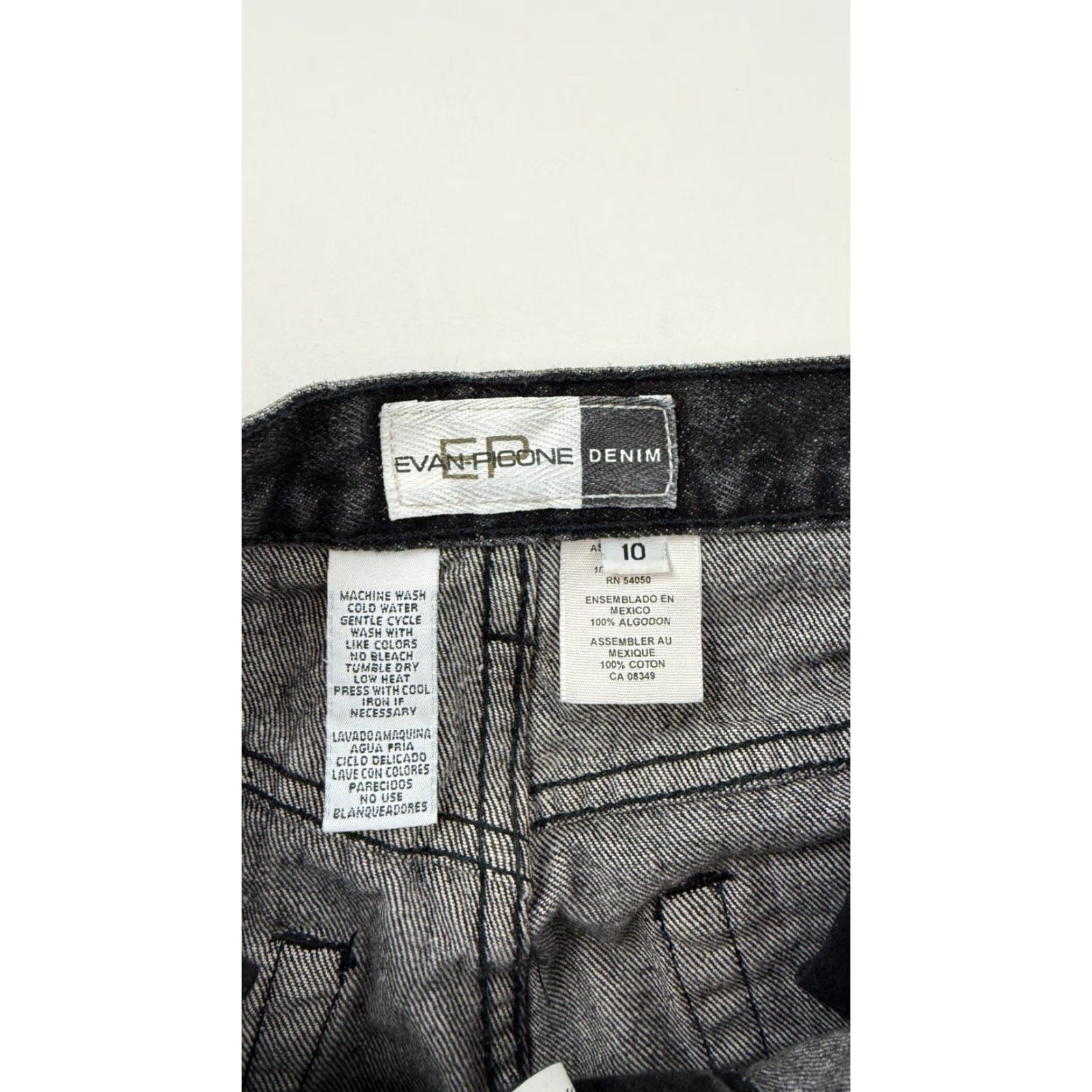 Evan Picone Evan Picone Jeans Womens 10 Black Stretch Casual Straight Leg Hipster Loose Fit Denim 5-Pocket Regular Rise Mid Size 32" / US 10 / IT 46 - 2 Thumbnail