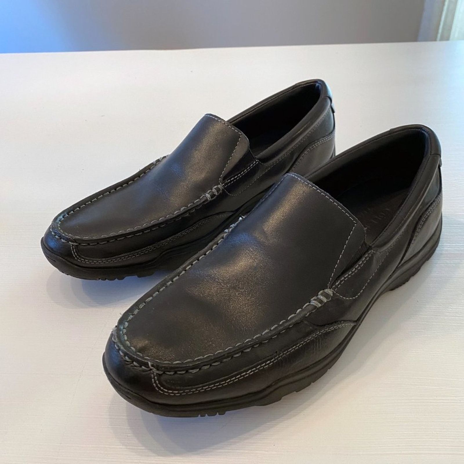 Cole Haan Cole Haan Mens Hughes Venetian Loafers 9.5 M Black Leather Size US 9.5 / EU 42-43 - 2 Thumbnail