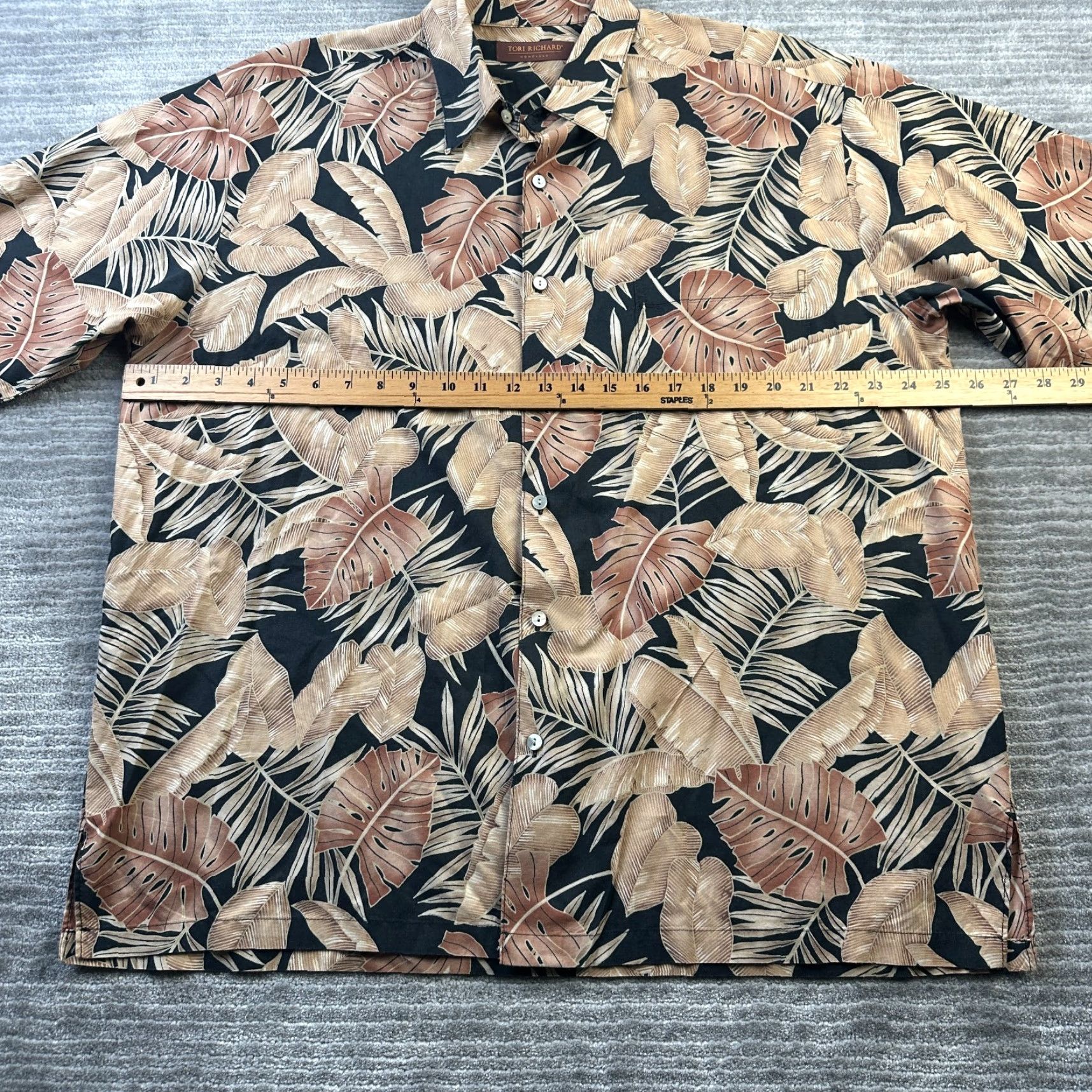Tori Richard Tori Richard Shirt XL Mens Brown Palm Hawaiian Button Up Size US XL / EU 56 / 4 - 7 Thumbnail