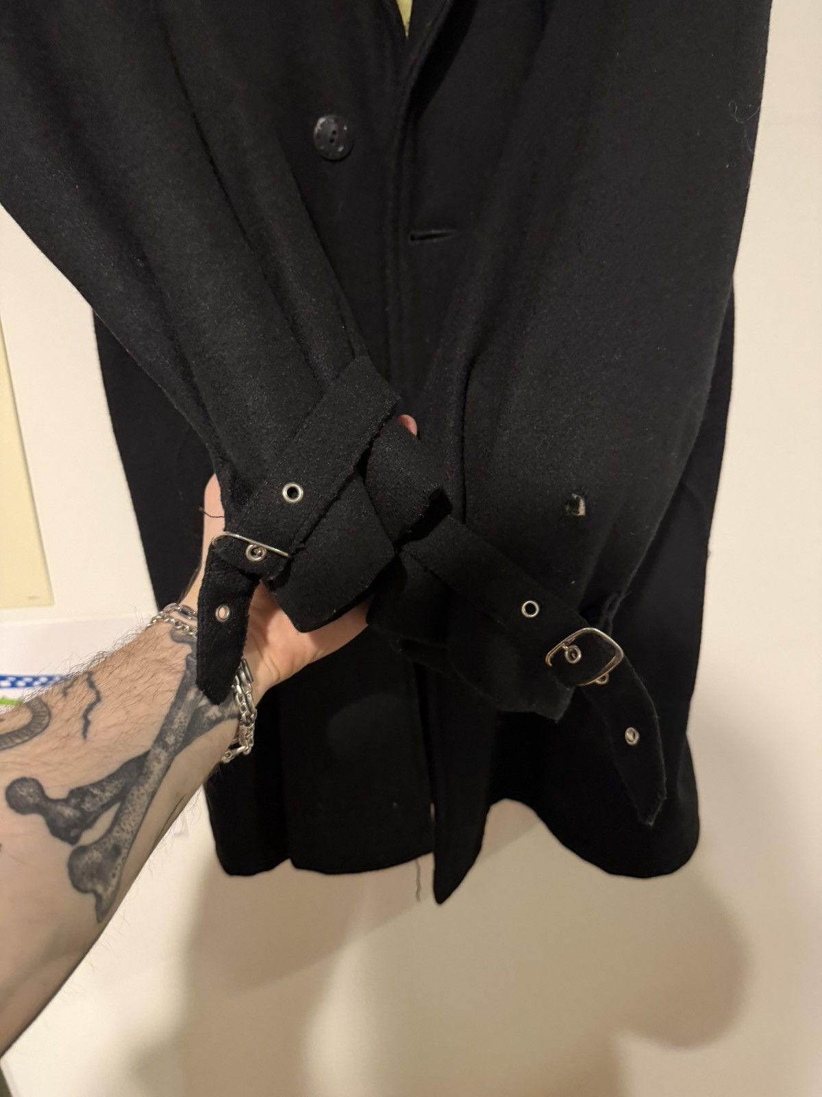 Vintage Vintage 80s Narragansett black wool strap overcoat Size US L / EU 52-54 / 3 - 3 Thumbnail