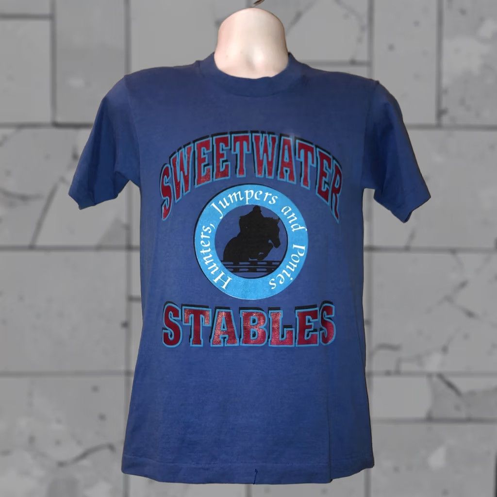 Vintage VINTAGE Screen Stars Best Single Stitch VTG T-Shirt Mens S Blue Stars Short Sleeve Crew Neck Mens S Size US S / EU 44-46 / 1 - 1 Thumbnail