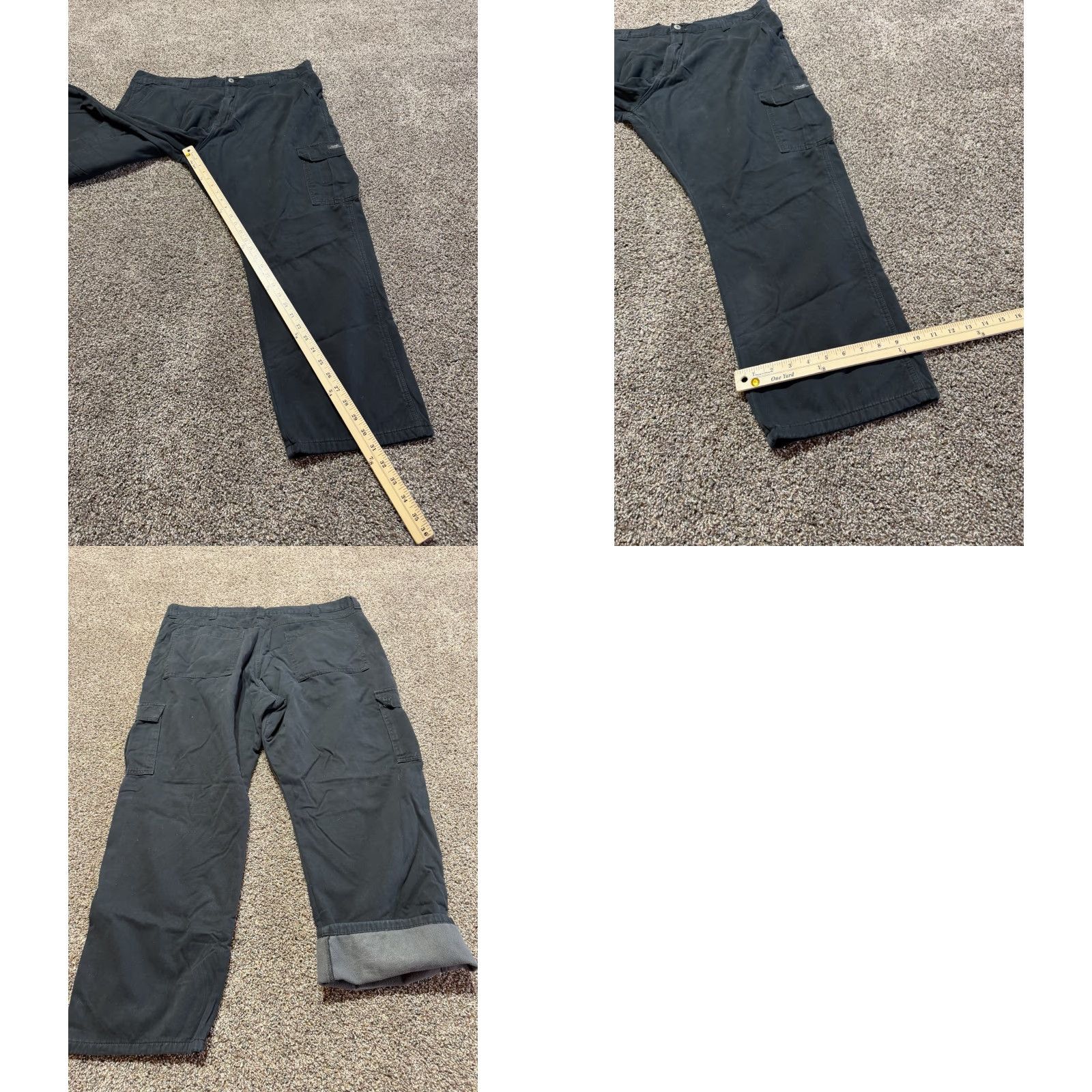 Wrangler Wrangler Cargo Pants Mens 42 Black Fleece Lined Winter 42X30 Relaxed Straight Front Cargo Pocket Solid Cotton Jeans Trousers Dream? Size US 42 / EU 58 - 8 Thumbnail