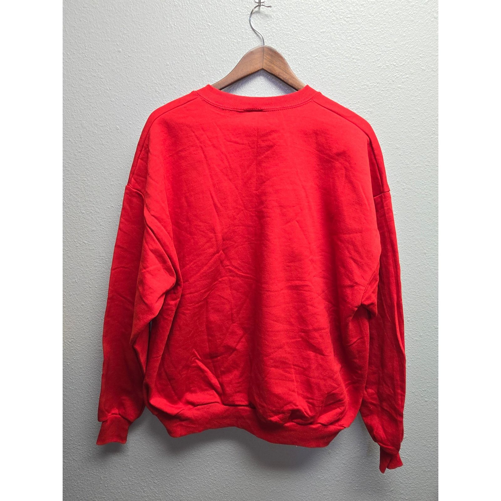 Jerzees Vintage Blank Red Crewneck 90s Jerzees Plain Sweatshirt DS L Size US XL / EU 56 / 4 - 3 Thumbnail