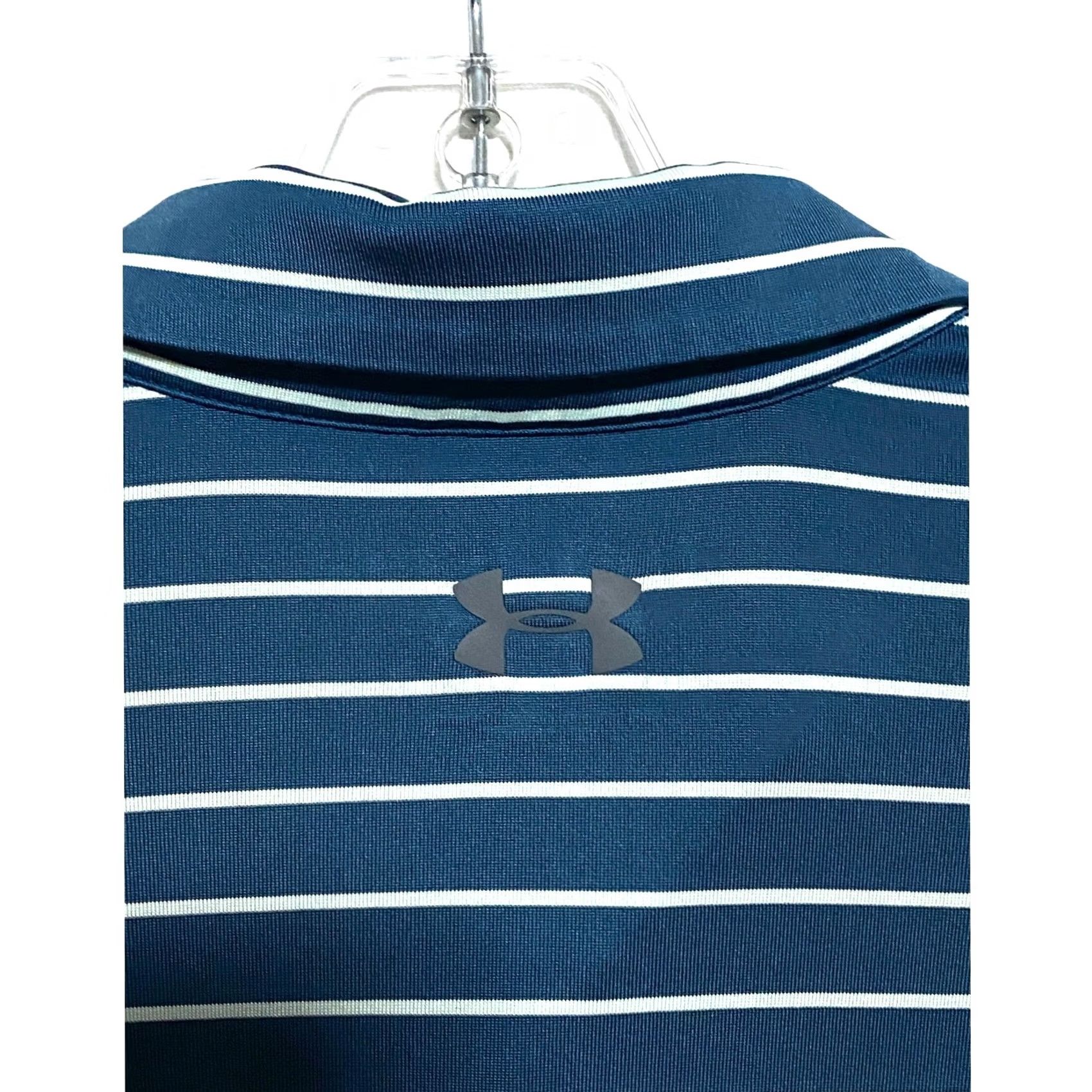 Under Armour Under Armour Polo Shirt Men L Blue Striped Playoff Polo Shirt Casual Golf Preppy Athleisure Shirt Mens Size US L / EU 52-54 / 3 - 5 Thumbnail