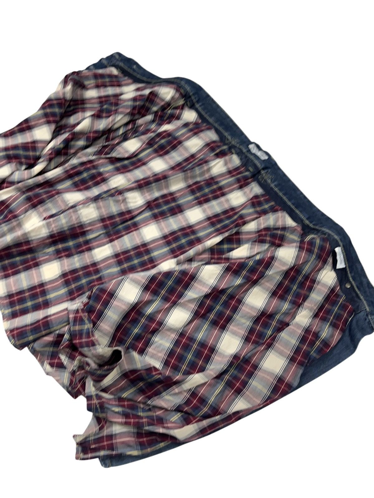 Tommy Hilfiger × Vintage Vintage y2k Tommy Hilfiger Deconstructed Denim Skirt Size 34" / US 12 / IT 48 - 9 Thumbnail