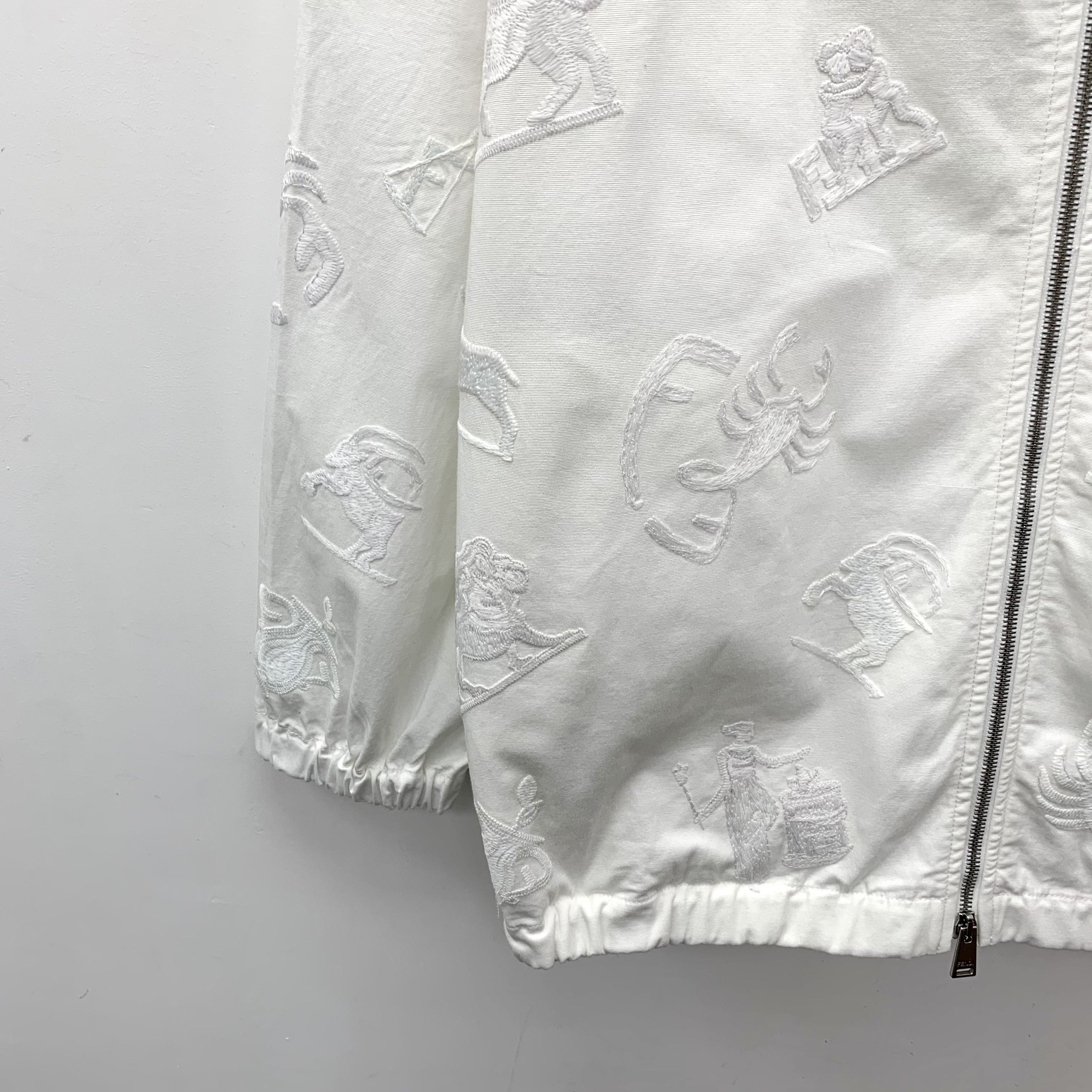 Fendi Fendi Embroidered Zip Jacket White (M) Size US M / EU 48-50 / 2 - 4 Thumbnail