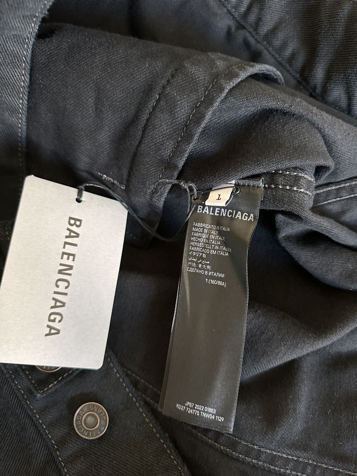 Balenciaga [1] SS23 Adidas black denim jacket Size US L / EU 52-54 / 3 - 7 Thumbnail