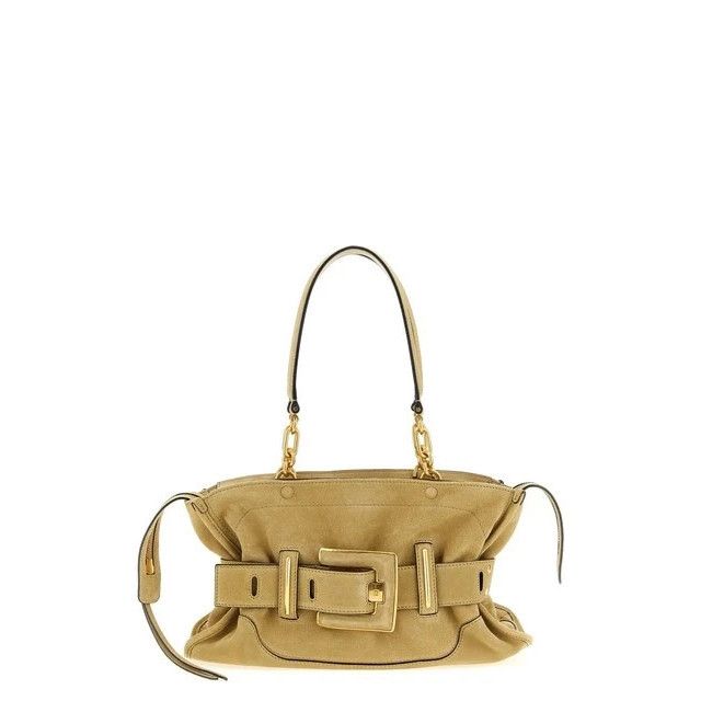 Balmain BALMAIN Anthem Beige Suede Shoulder Bag New Size ONE SIZE - 1 Thumbnail