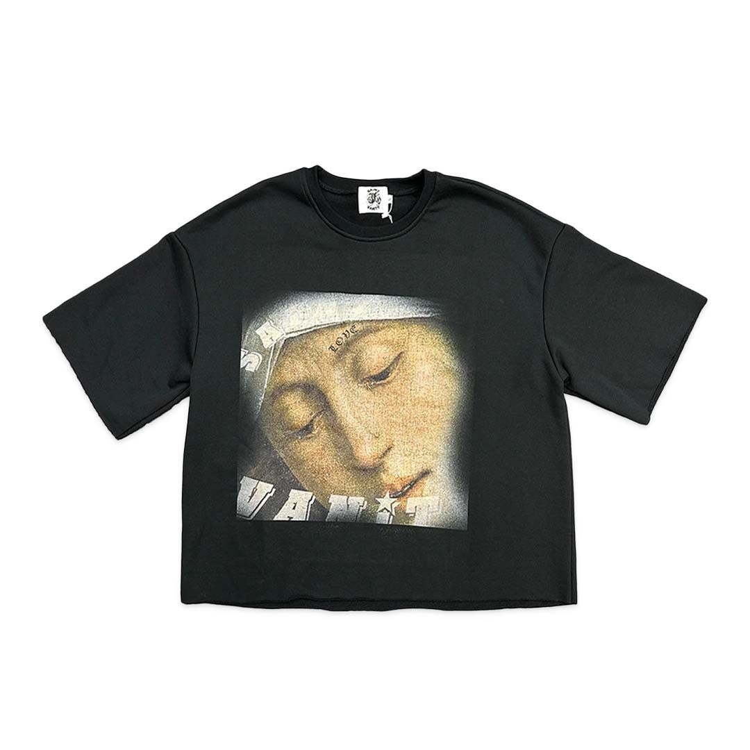 Saint Vanity Love Saint Cropped Crewneck Tee Black Size US XL / EU 56 / 4 - 1 Preview