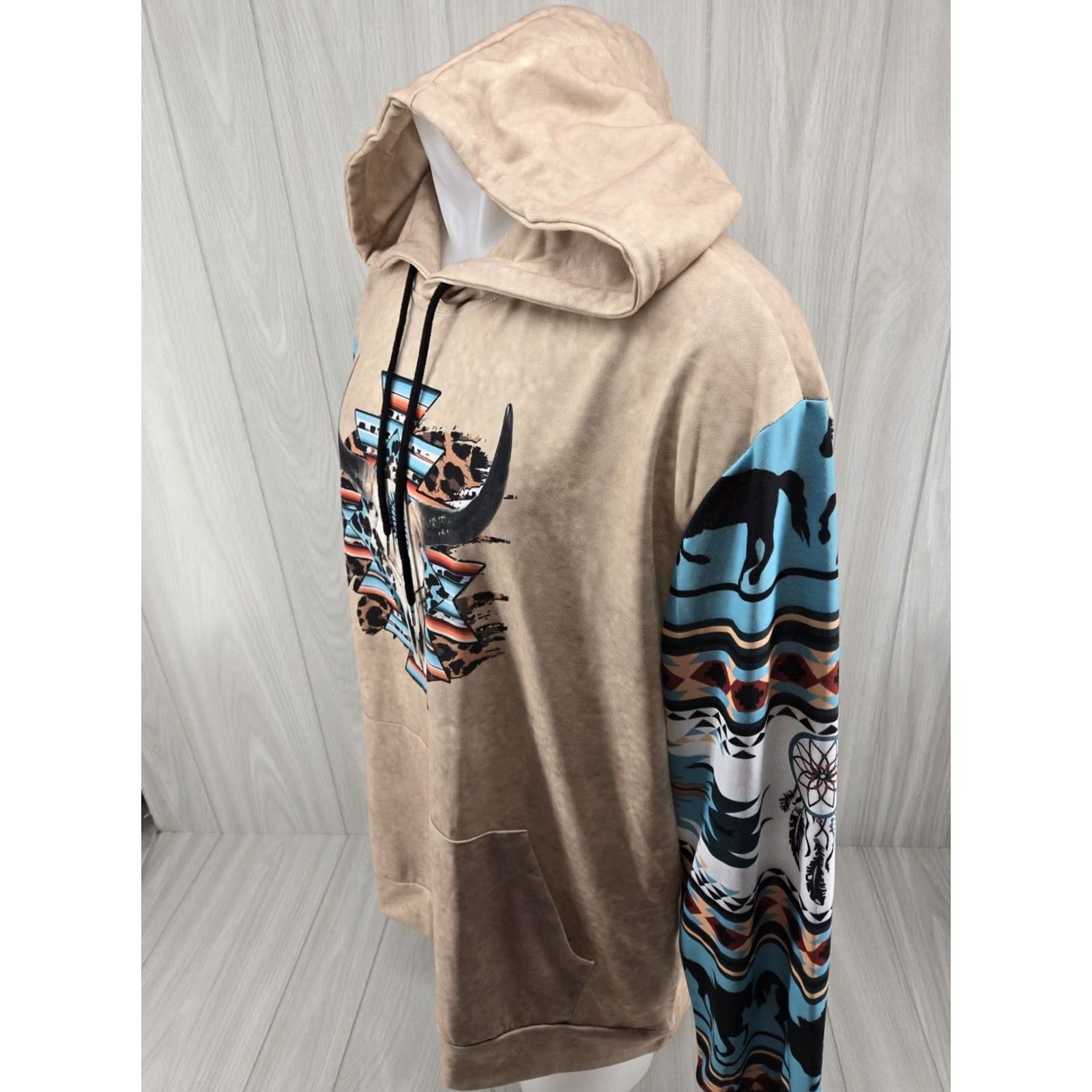 Vintage VINTAGE Tribal Hoodie Mens XL Western Style Royaura Hooded Pullover Size US XL / EU 56 / 4 - 4 Thumbnail
