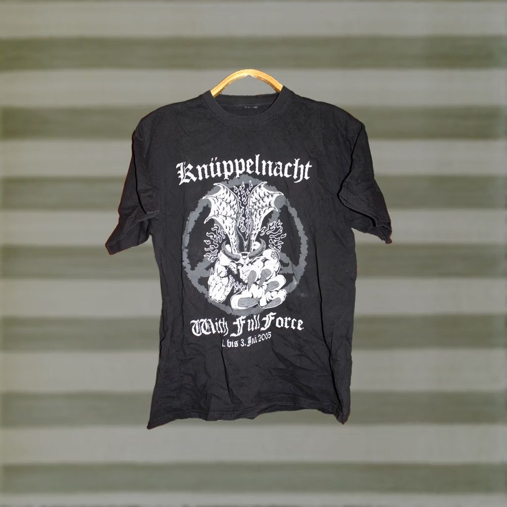Vintage VINTAGE Knüppelnacht With full Force Festival T-Shirt Rock 2005 M Black Unisex Adults Shirts Mens Size US M / EU 48-50 / 2 - 1 Thumbnail