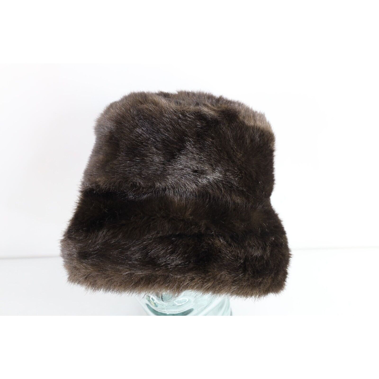 Vintage Vintage 90s Streetwear Faux Fur Plush Shag Bucket Hat Cap Size ONE SIZE - 1 Thumbnail
