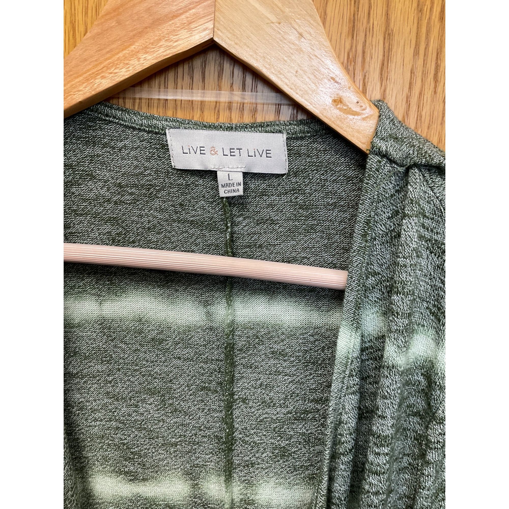 Other Live & Let Live One World Tie-Dye Open Front Cardigan Green/ Size L / US 10 / IT 46 - 2 Thumbnail