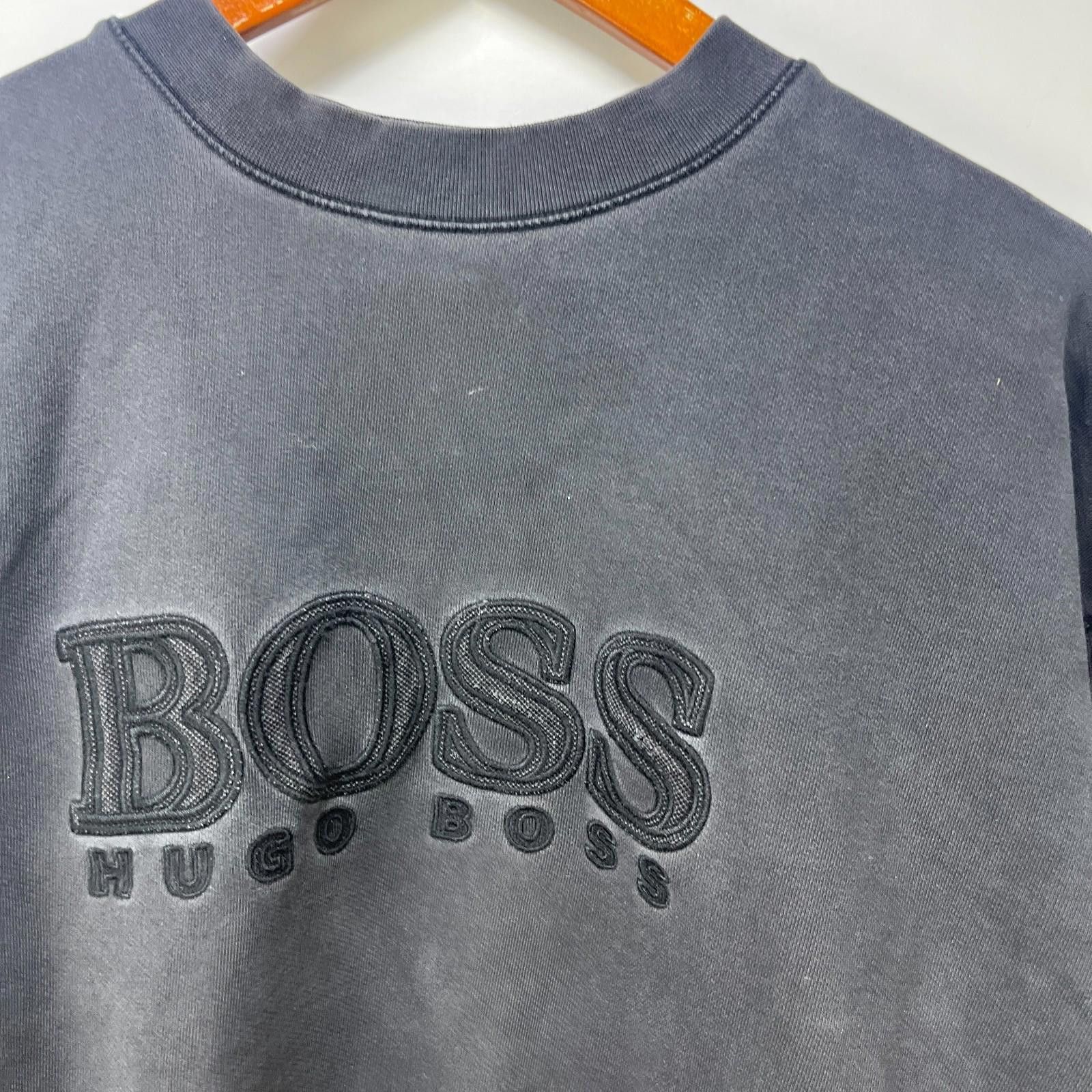 Hugo Boss Vintage 90s Hugo Boss Sun Faded Black Sweatshirt Medium Size US M / EU 48-50 / 2 - 2 Thumbnail