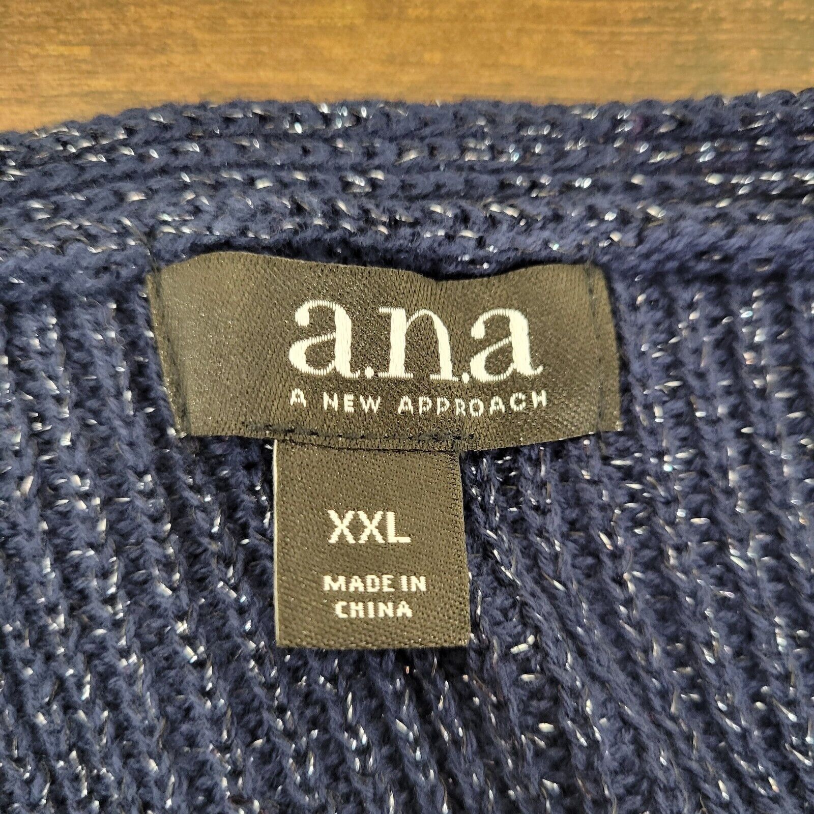 Other ANA Women's XXL Navy Blue Knit Sparkled Pullover Sweater Size XXL / US 16-18 / IT 52-54 - 9 Thumbnail