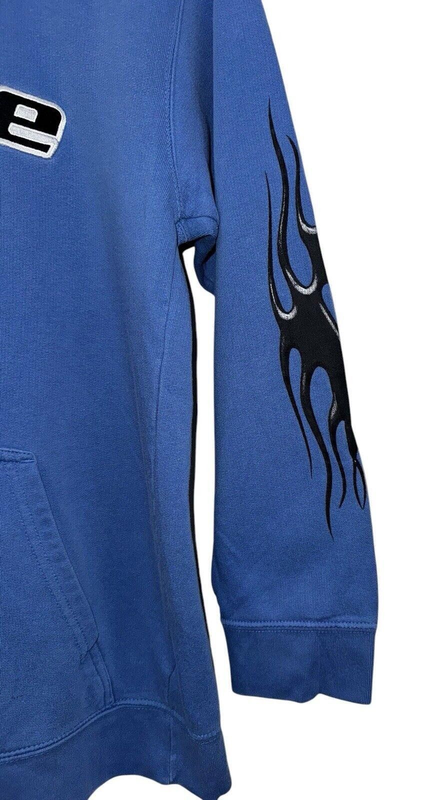 Nike Vintage Nike Y2K Sky Blue Flame Hoodie Sz M RARE Size US 32 / EU 48 - 4 Thumbnail