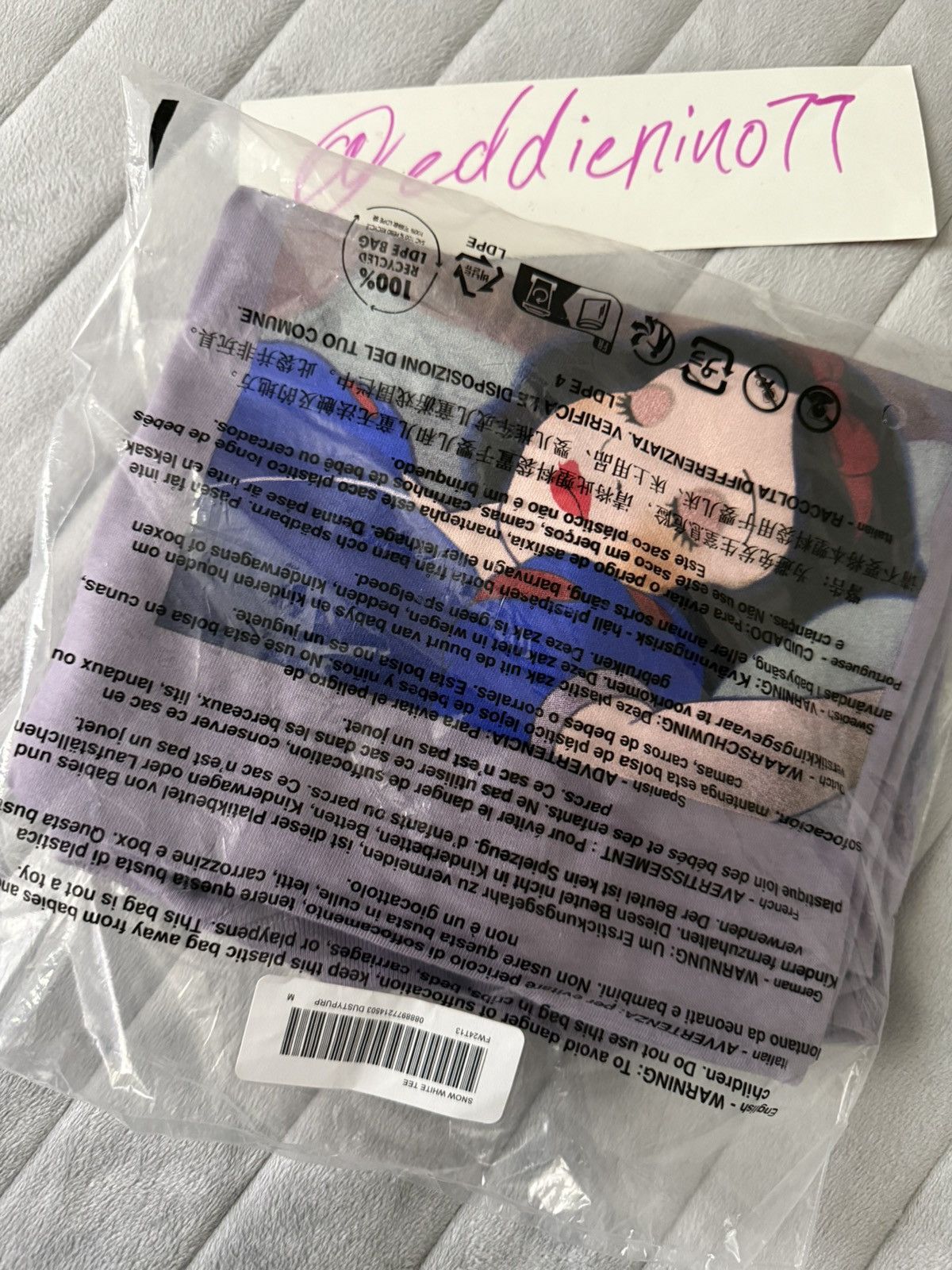 Disney × Supreme Supreme Snow White Tee (M) Size US M / EU 48-50 / 2 - 2 Thumbnail