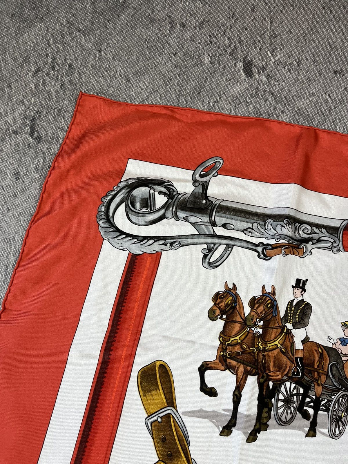 Designer × Hermes Hermes Paris LeDoux Equipages Big Scarf luxury vintage Size ONE SIZE - 3 Thumbnail