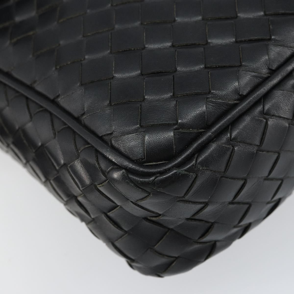 BOTTEG AVENETA INTRECCIATO Shoulder Bag Leather Black Silver