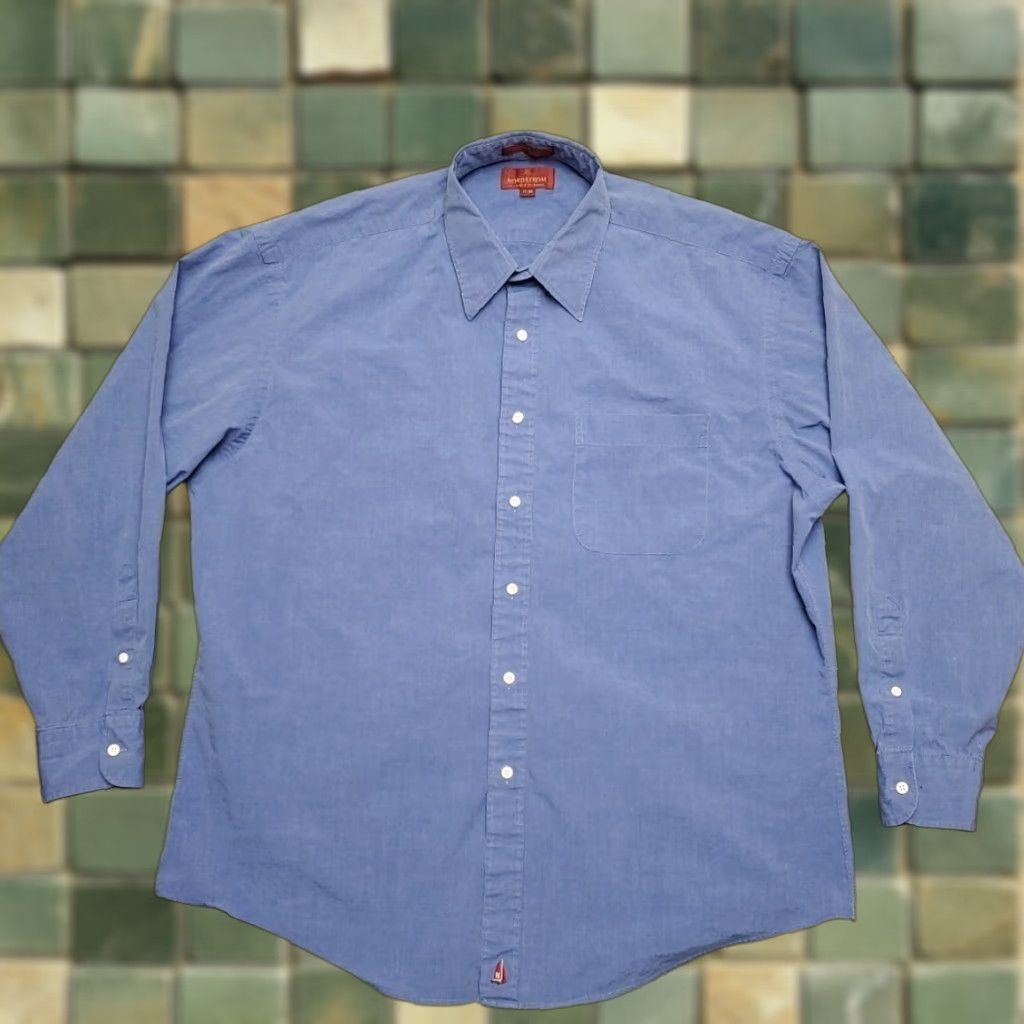 Nordstrom Nordstrom Mens Blue Long Sleeve Button-Up Shirt Relaxed Classic Fit XL Size US XL / EU 56 / 4 - 1 Thumbnail