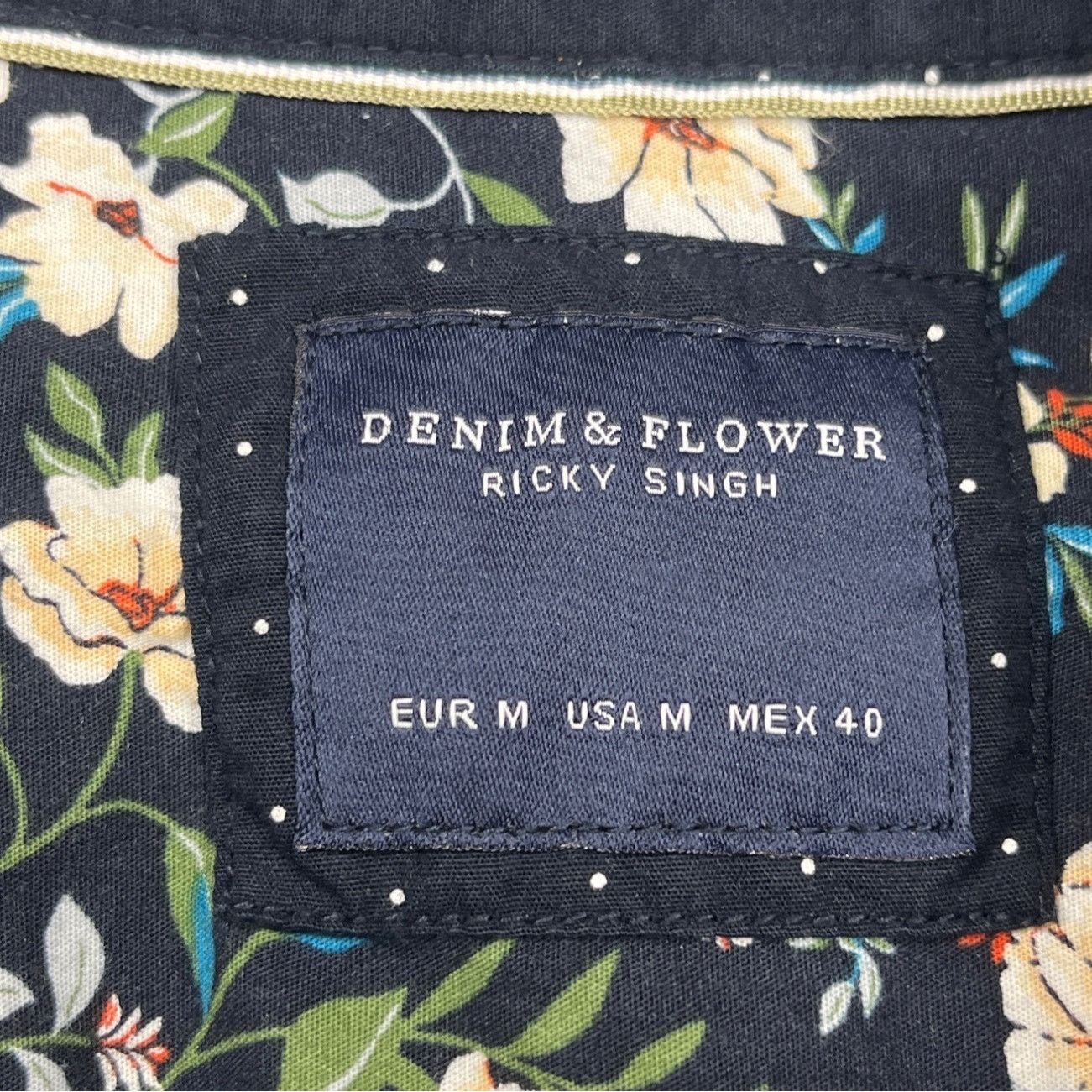 Denim & Flower Denim & Flower Ricky Singh Navy Polka Dot Button-Up Shirt Me Size US M / EU 48-50 / 2 - 4 Thumbnail