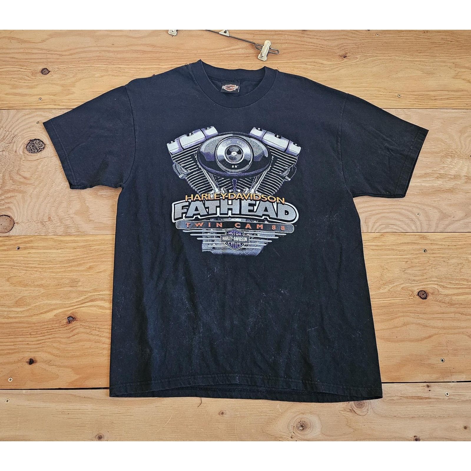 Harley Davidson 90s Harley Davidson V-twin Twin Cam Fathead Black Shirt Sz L Size US L / EU 52-54 / 3 - 1 Thumbnail