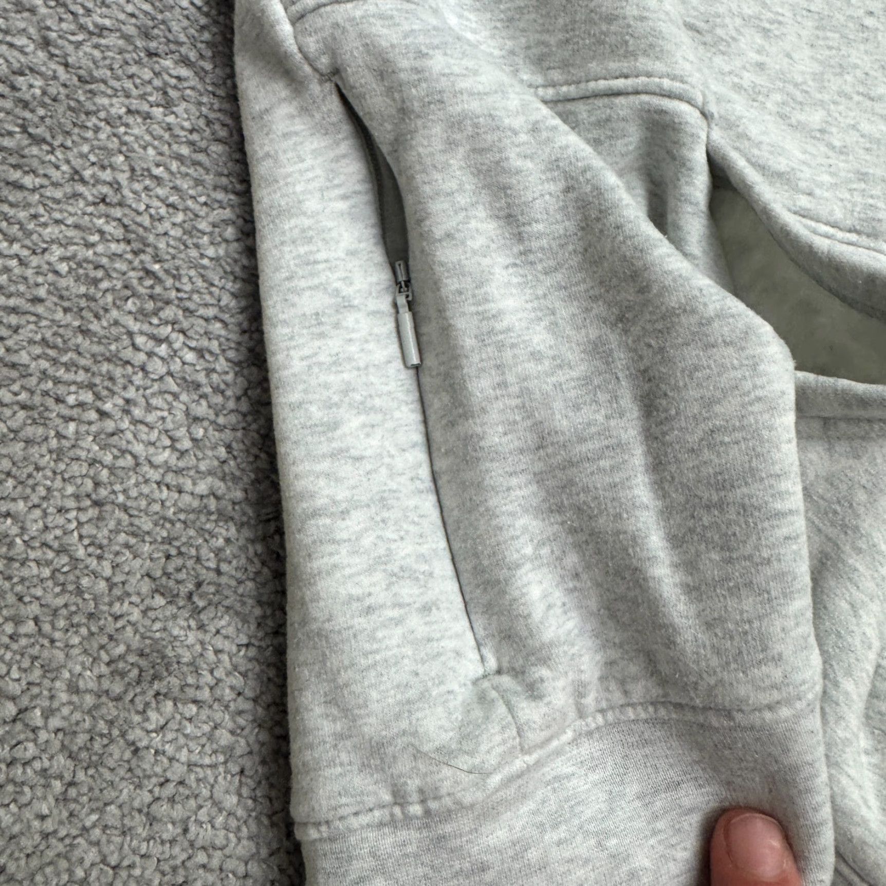 Vintage Unbranded Hoodie Pullover Sweatshirt Women Medium Gray Zip Pockets Fleece Active Size M / US 6-8 / IT 42-44 - 5 Thumbnail